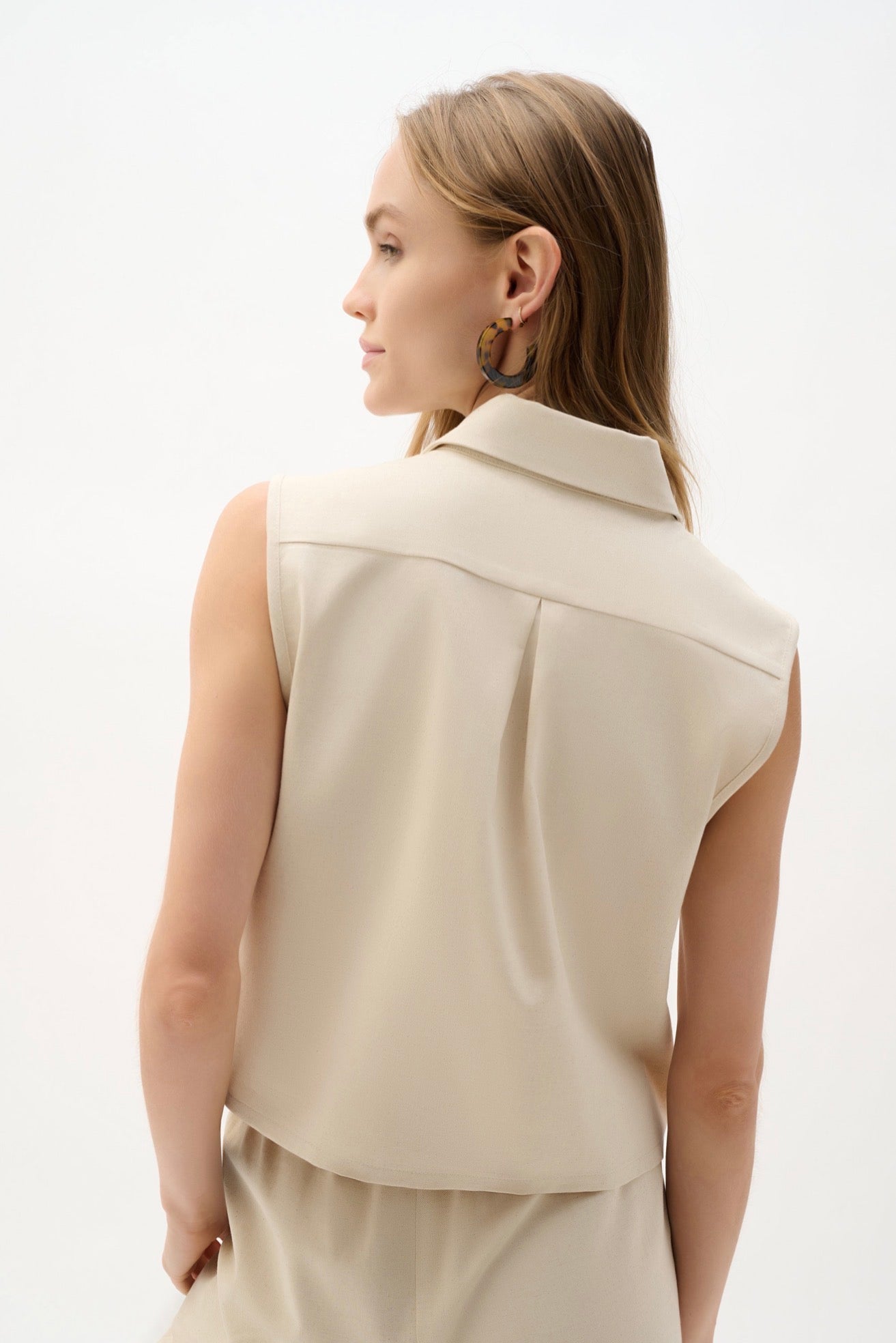 Joseph Ribkoff Linen Sleeveless Straight Shirt Top 262186