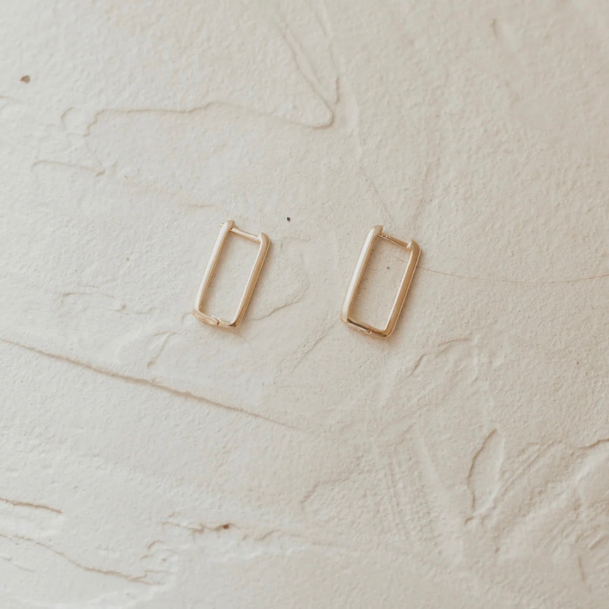 Sydney Rose Long Rectangle Hoops Gold