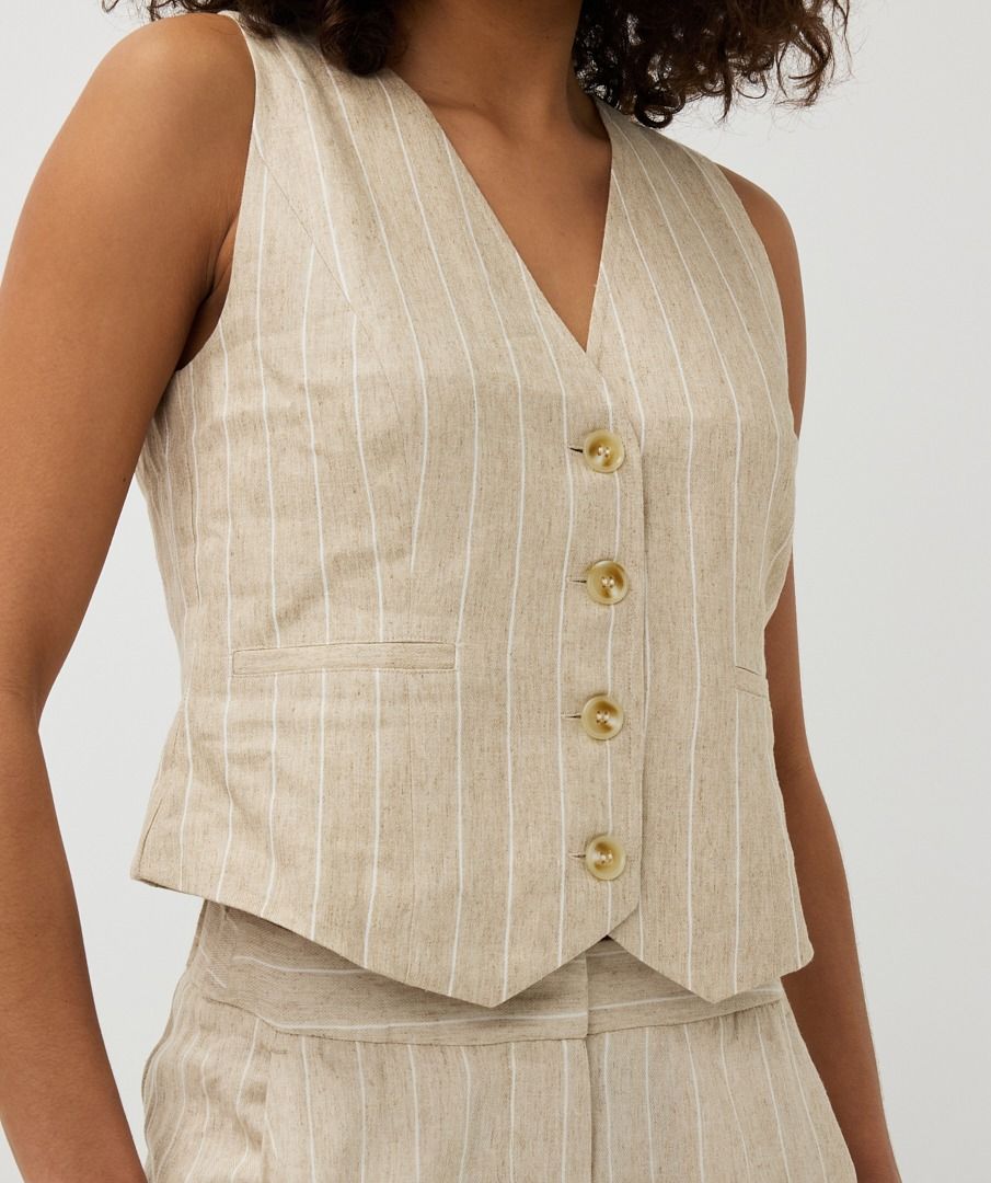 Esqualo Striped Vest Sand