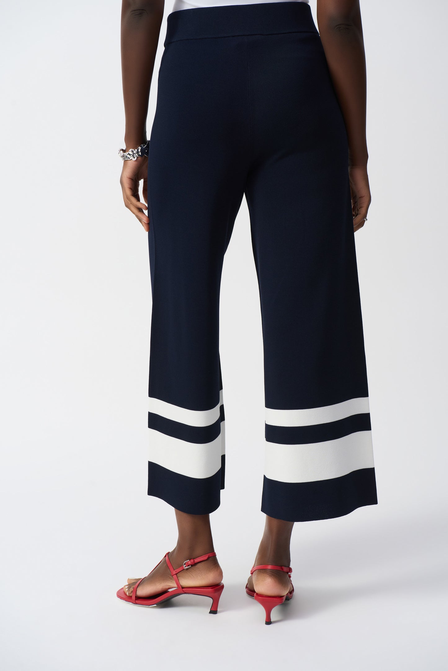Joseph Ribkoff Placement Stripe Sweater Knit Culotte 251945