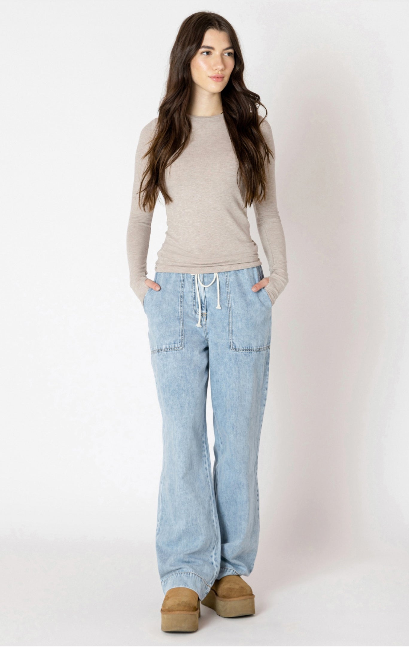 Dex Wide Leg Denim Jogger