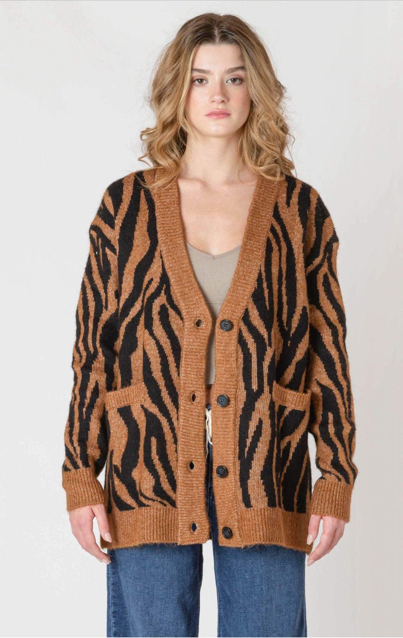 Room 34 Tiger Print Cardigan