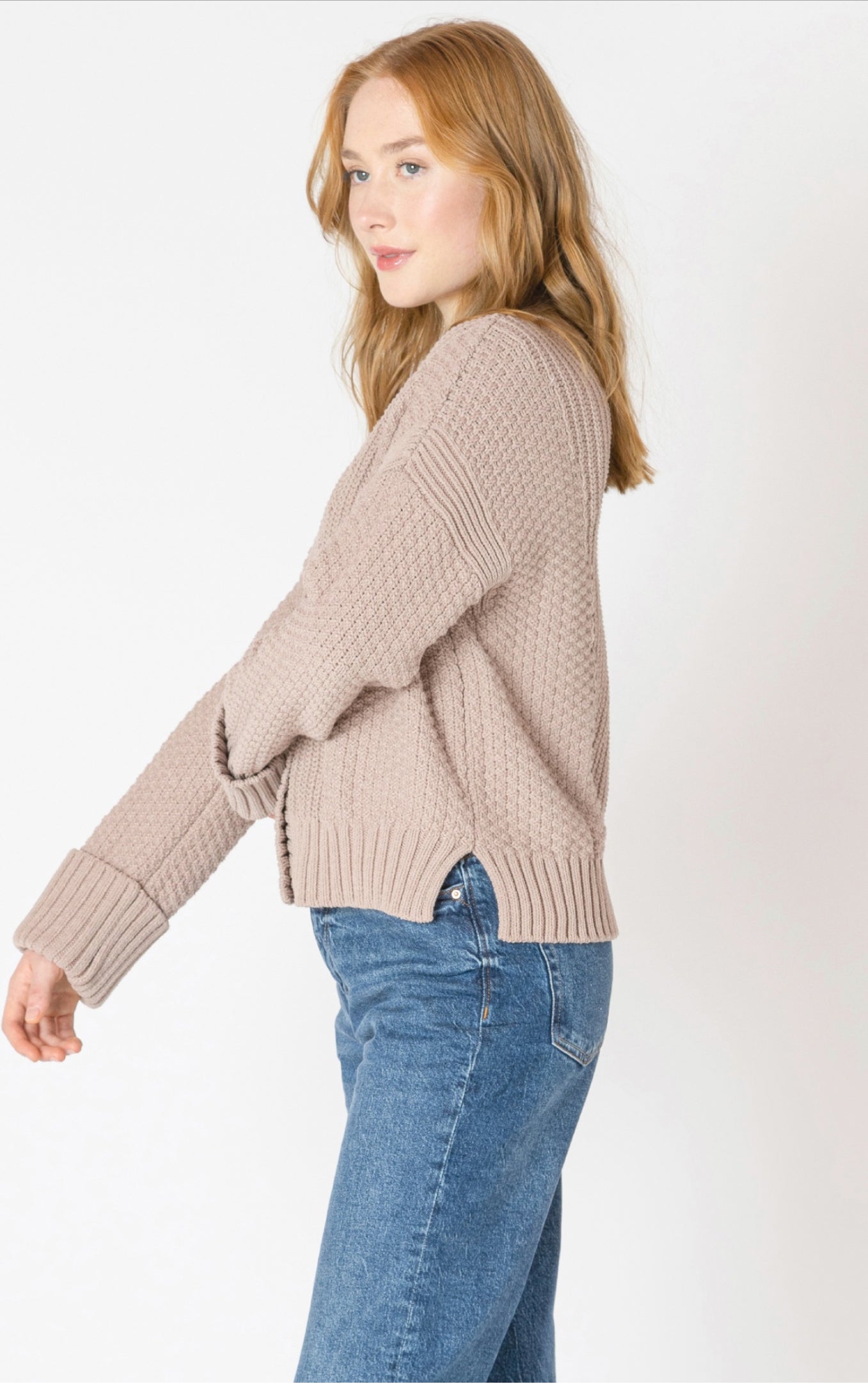 Dex Warm Taupe Cardigan
