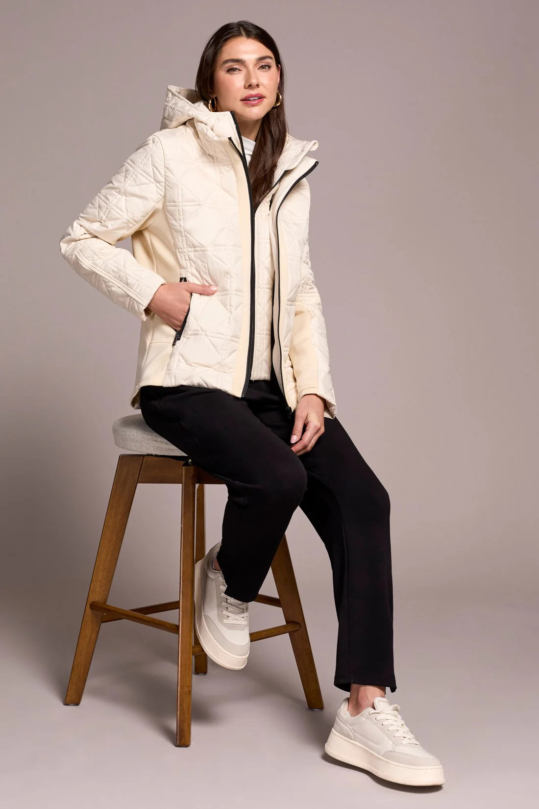 Tribal Water Repellent Textured Jacket Moonstone