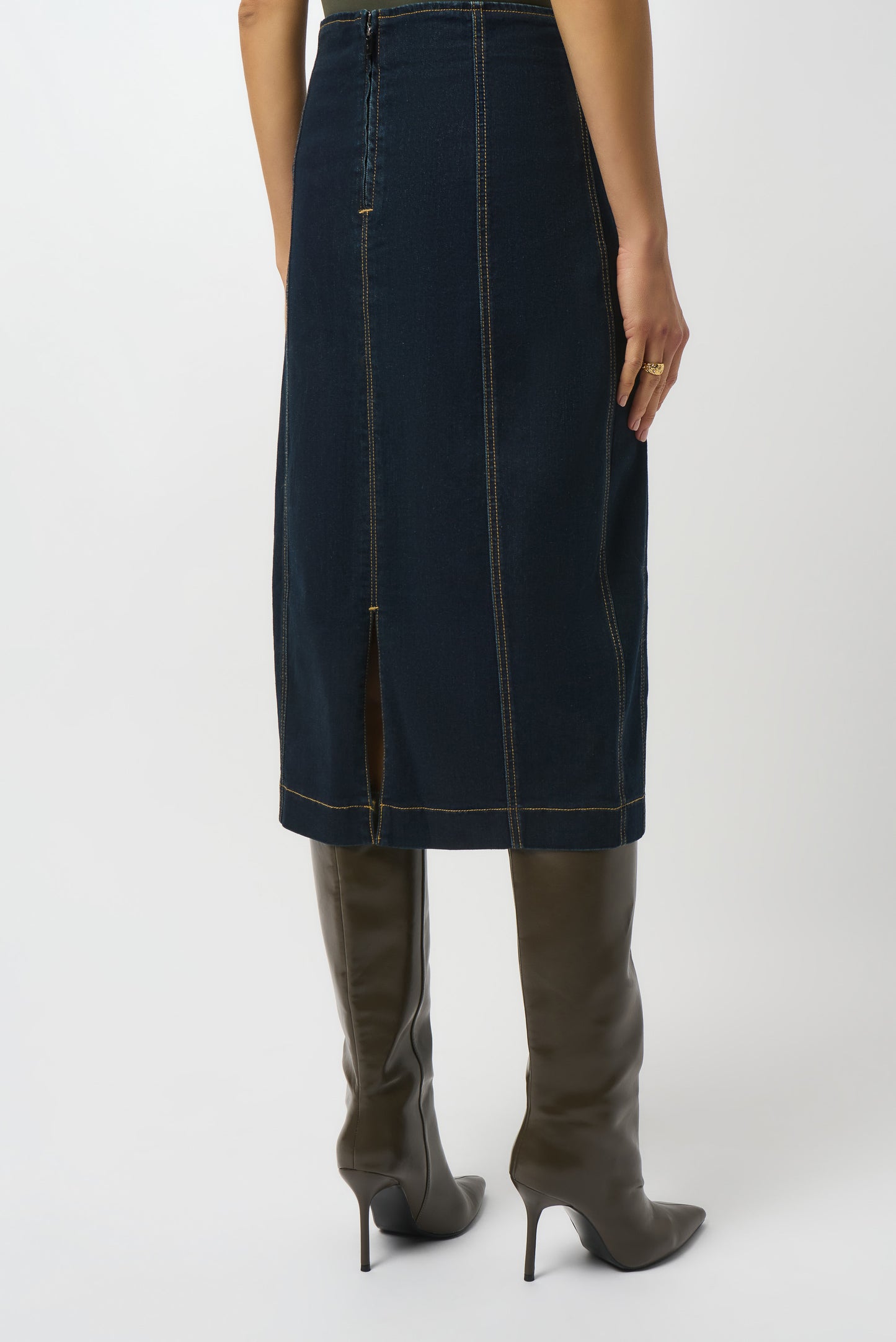 Joseph Ribkoff Stretch Denim Panelled Pencil Skirt 253996