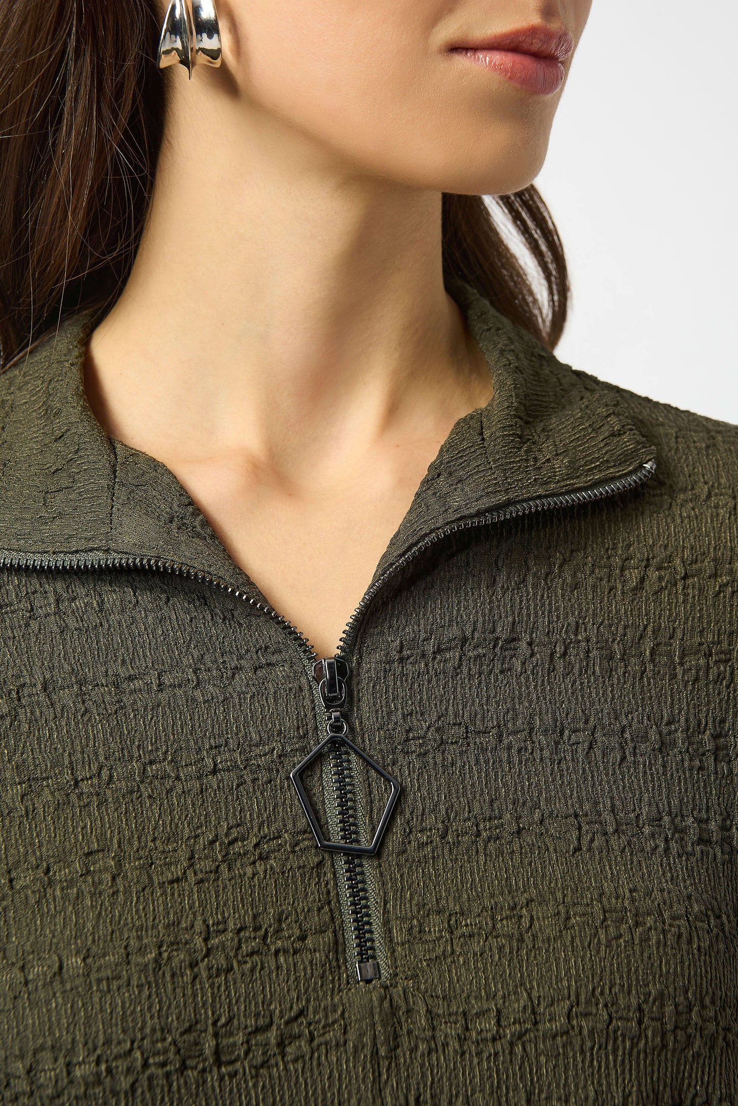 Joseph Ribkoff Textured Knit A-Line Tunic Avocado 253028