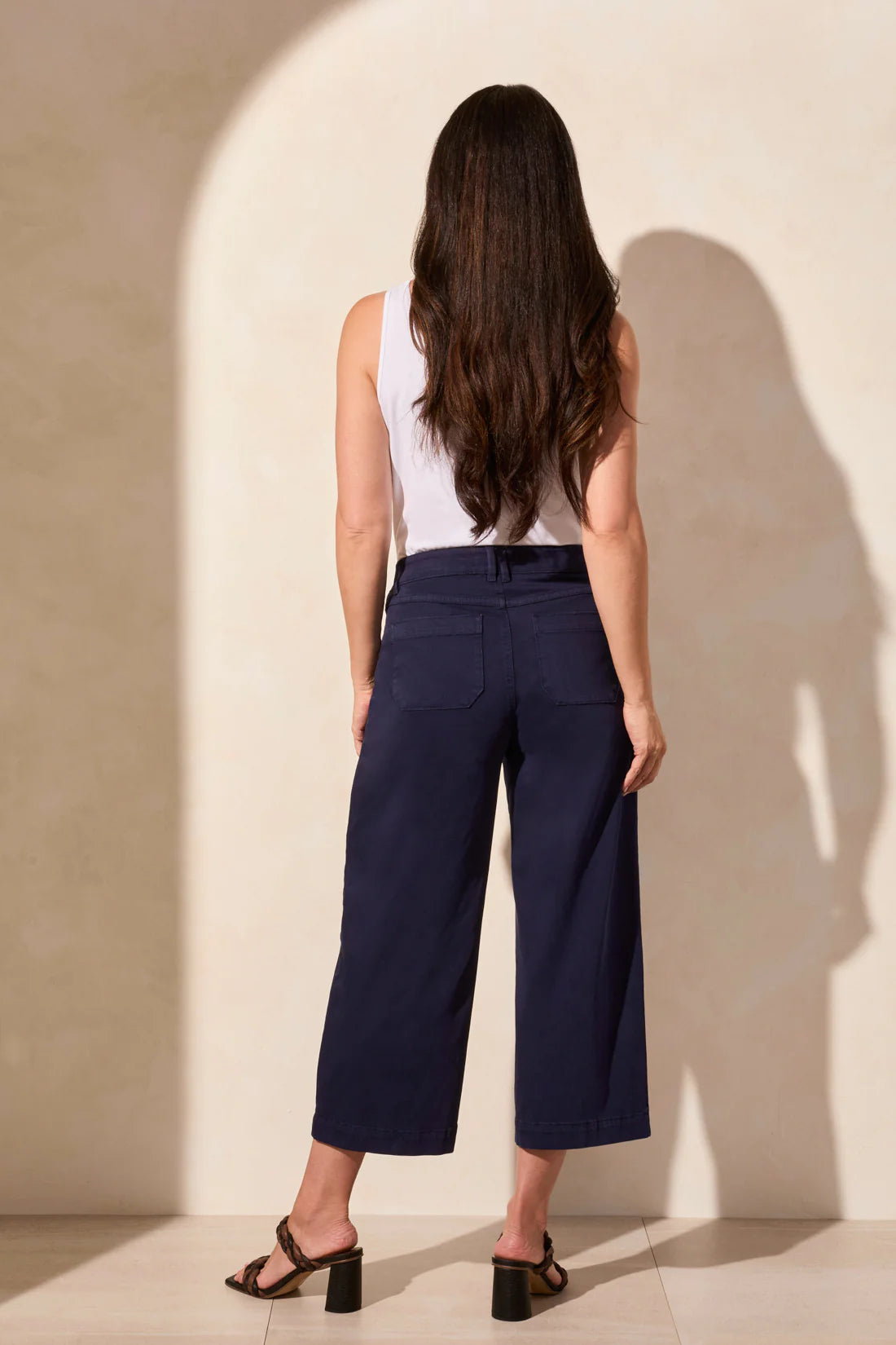 Tribal Audrey Cropped Wide Leg Jeans Nautical