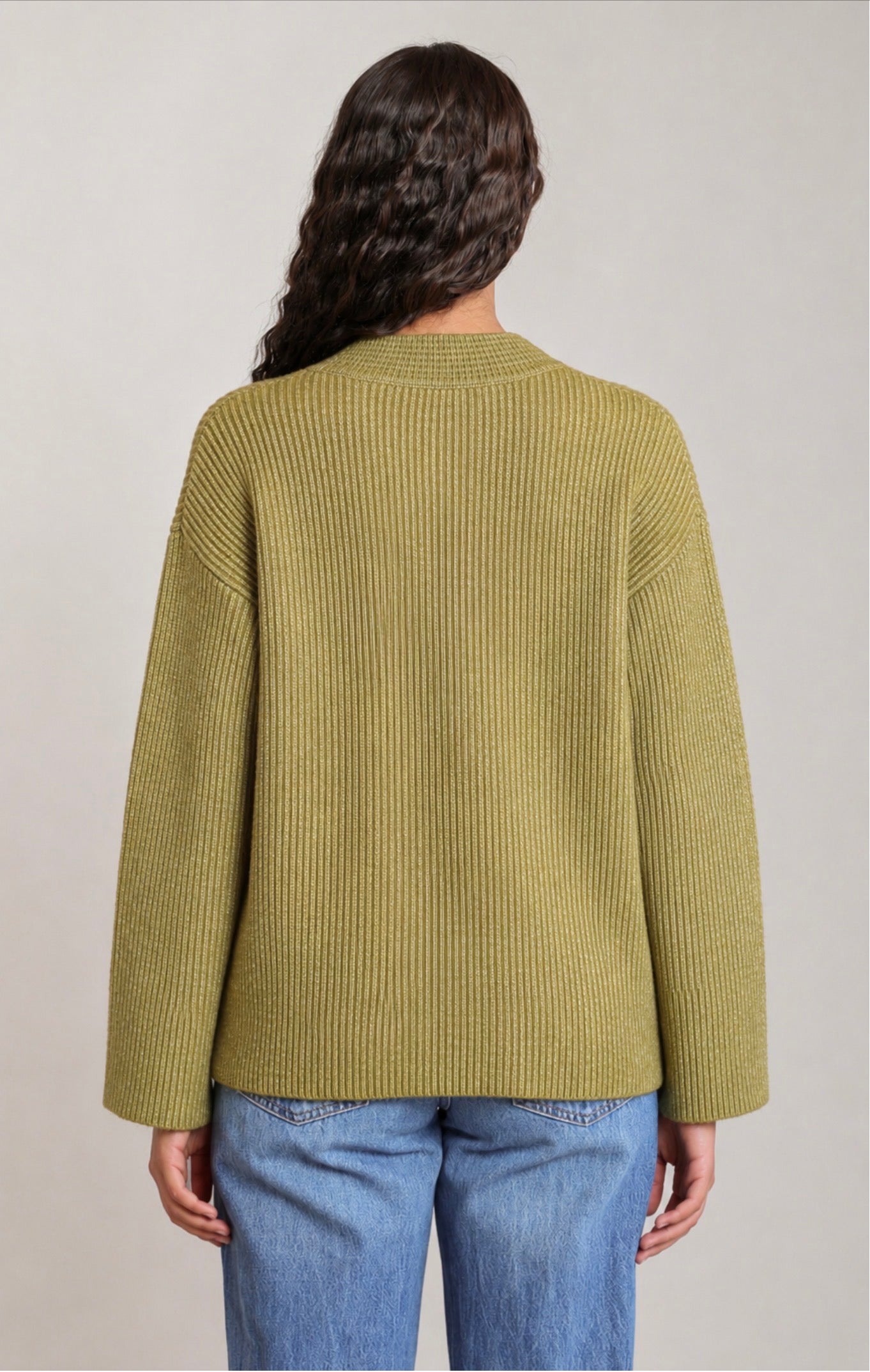 Dex V-Neck Sweater Leaf Green