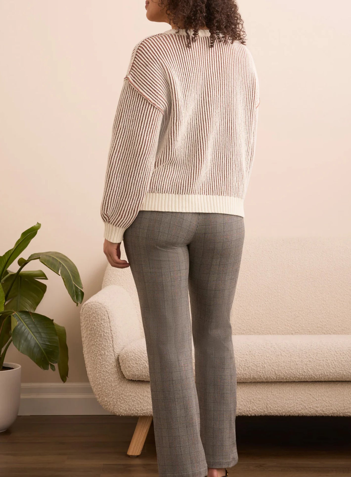 Tribal Chenille Striped Sweater Almond Latte