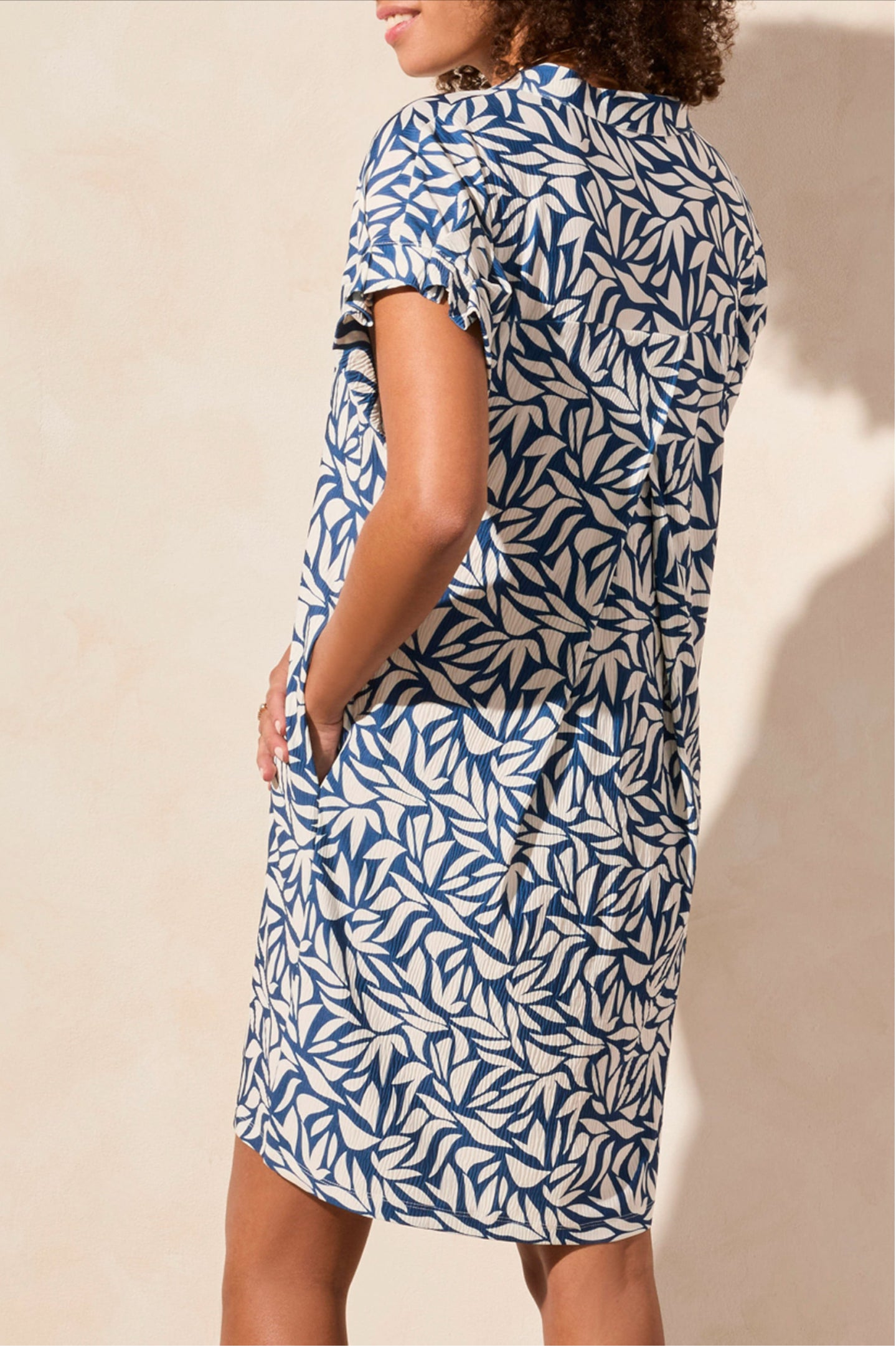 Tribal Ruffle Sleeve Dress Blueleaf