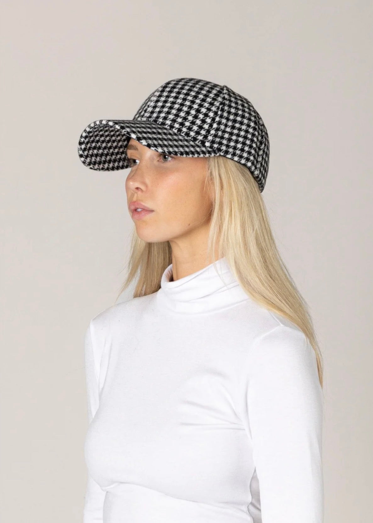 Lyla & Luxe Houndstooth Baseball Hat