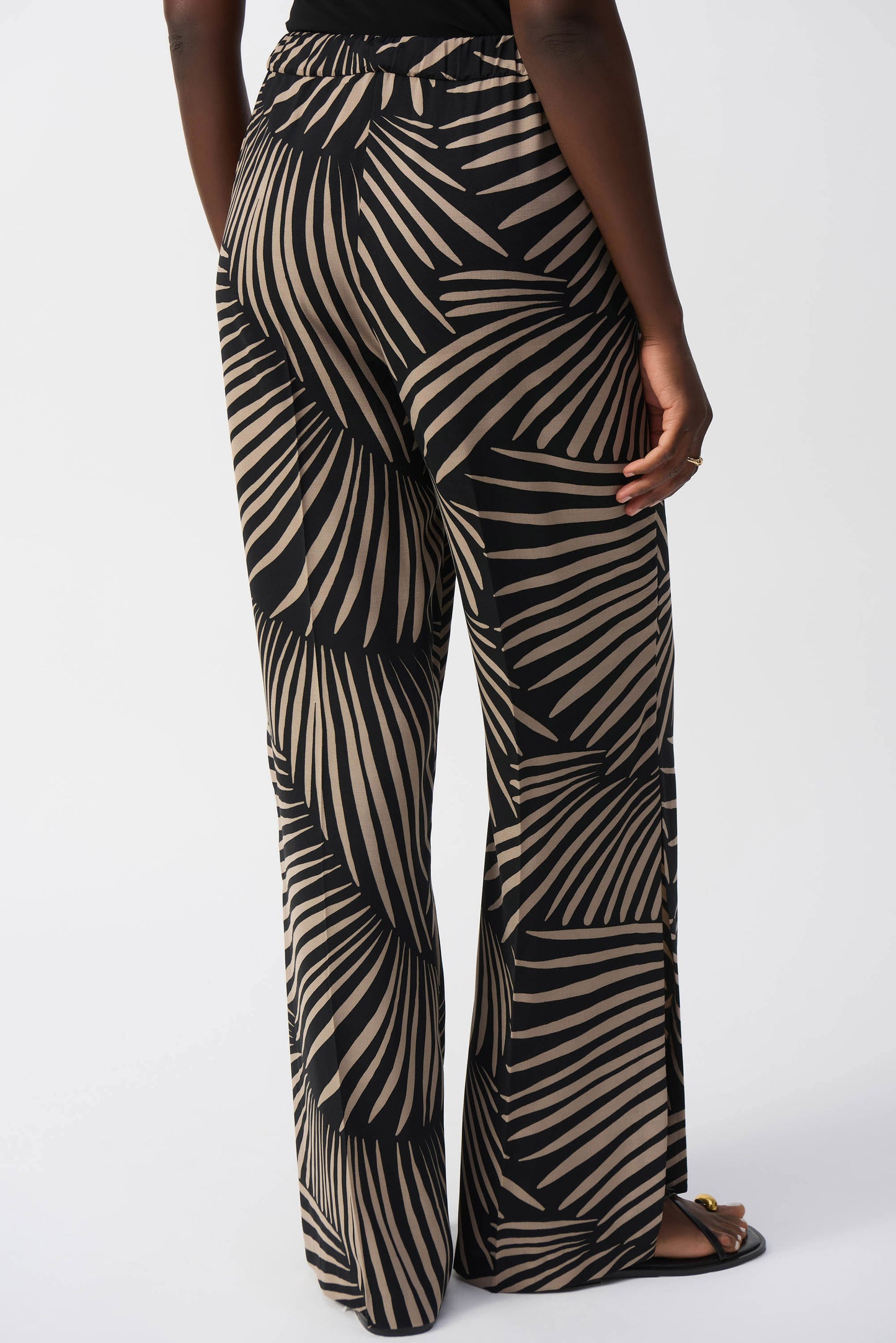 Joseph Ribkoff Gauze Tropical Print Wide-Leg Pants 251085