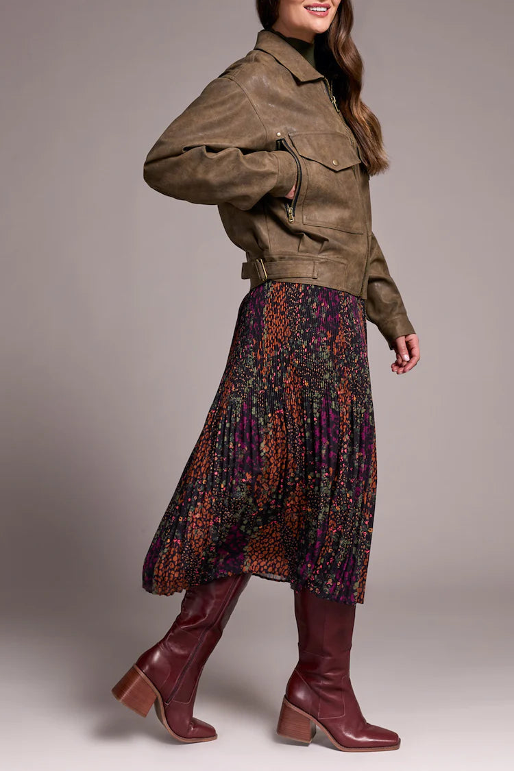 Tribal Faux Suede Collared Jacket Cocoa
