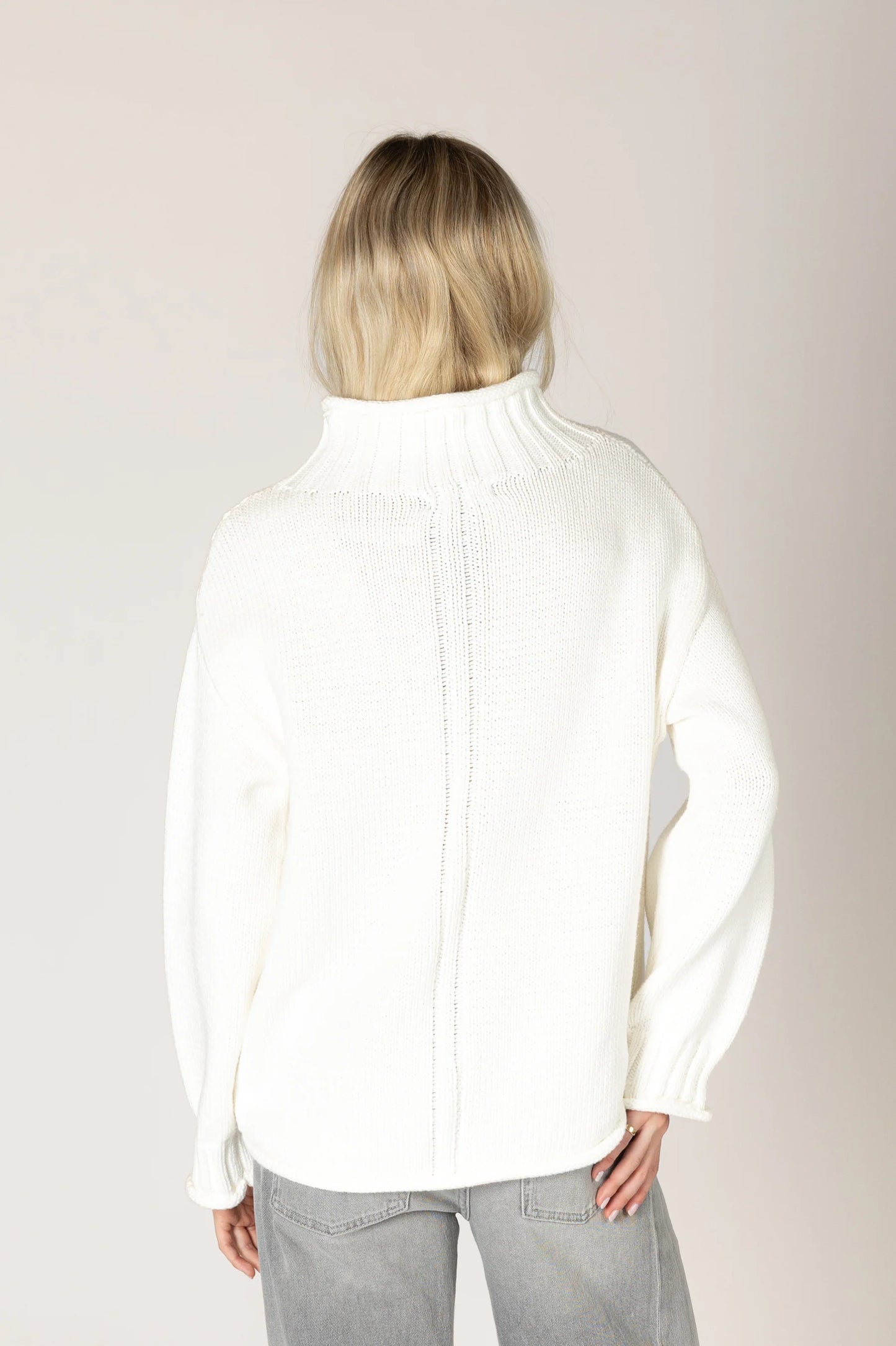 Lyla & Luxe Dolly Mock Neck Sweater Soft White