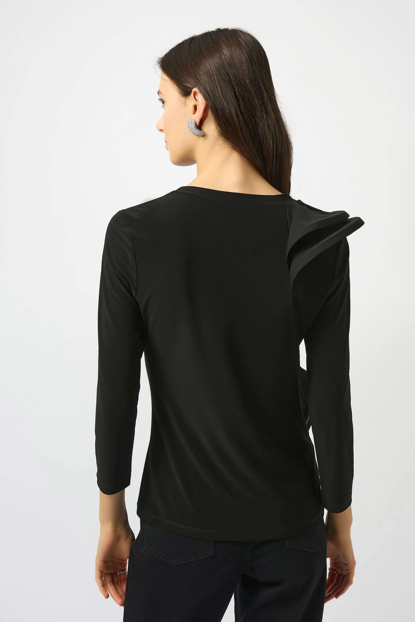 Joseph Ribkoff Silky Knit Fitted Ruffled Top 253047