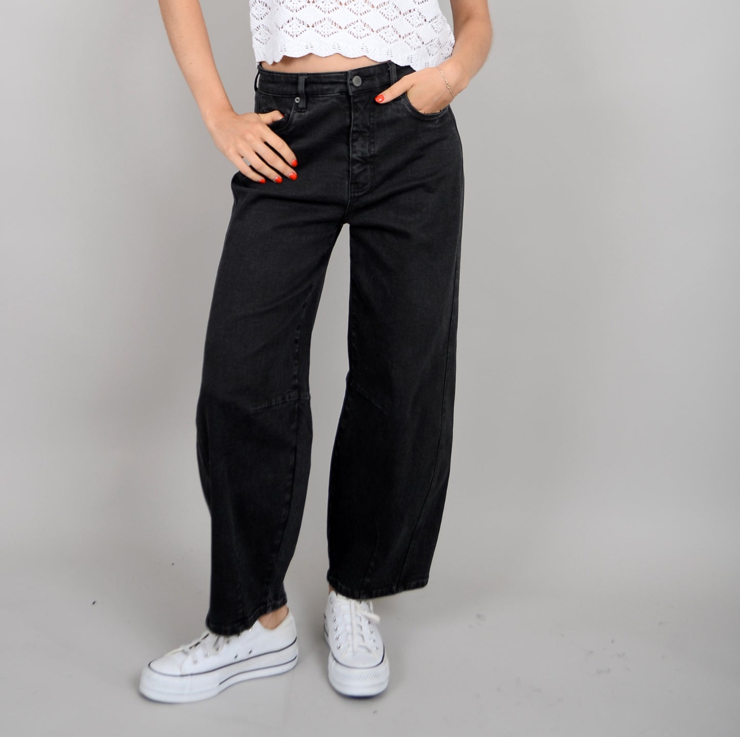 RD Style Barni Barrel Jeans Black