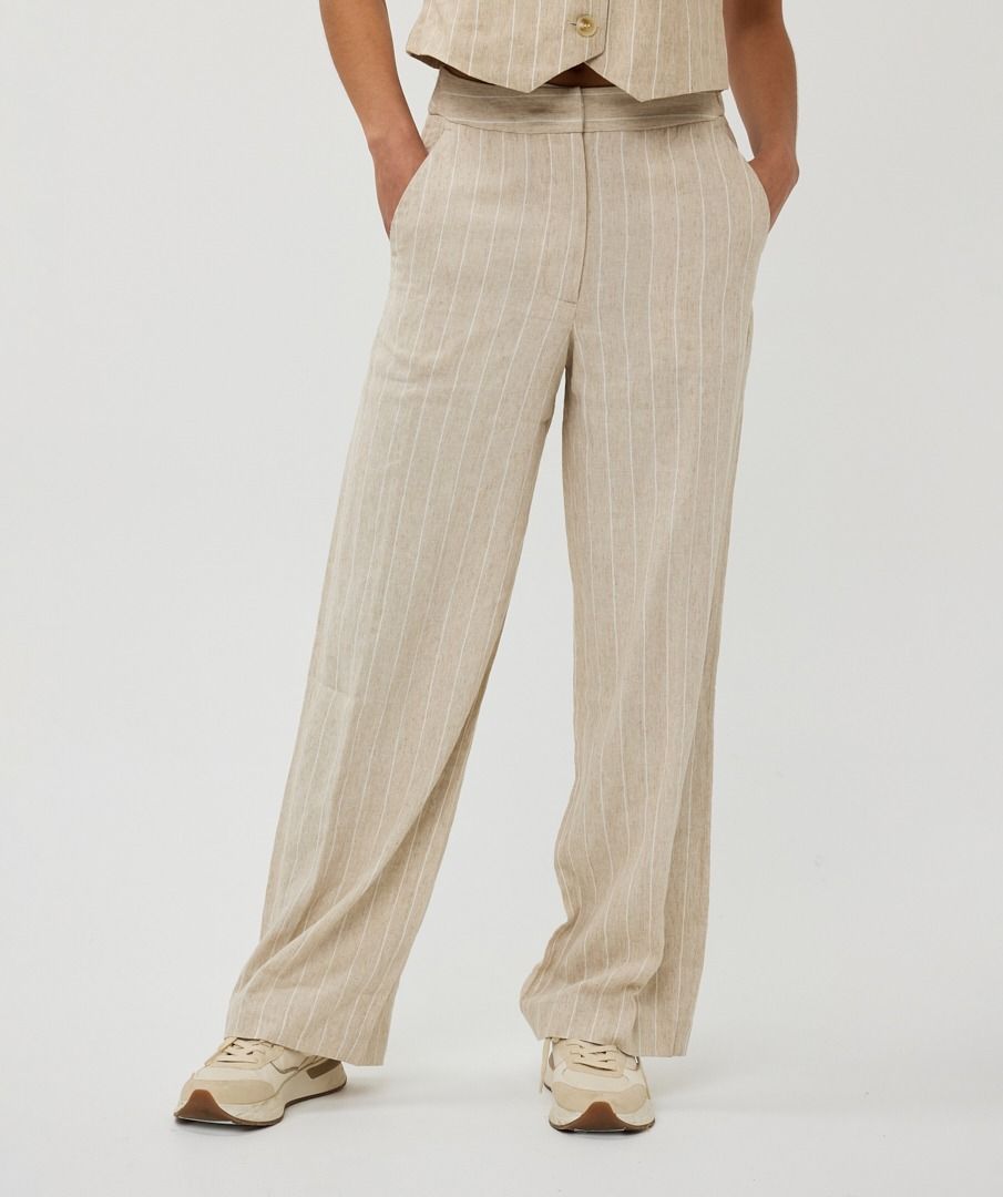 Esqualo Striped Trousers Sand