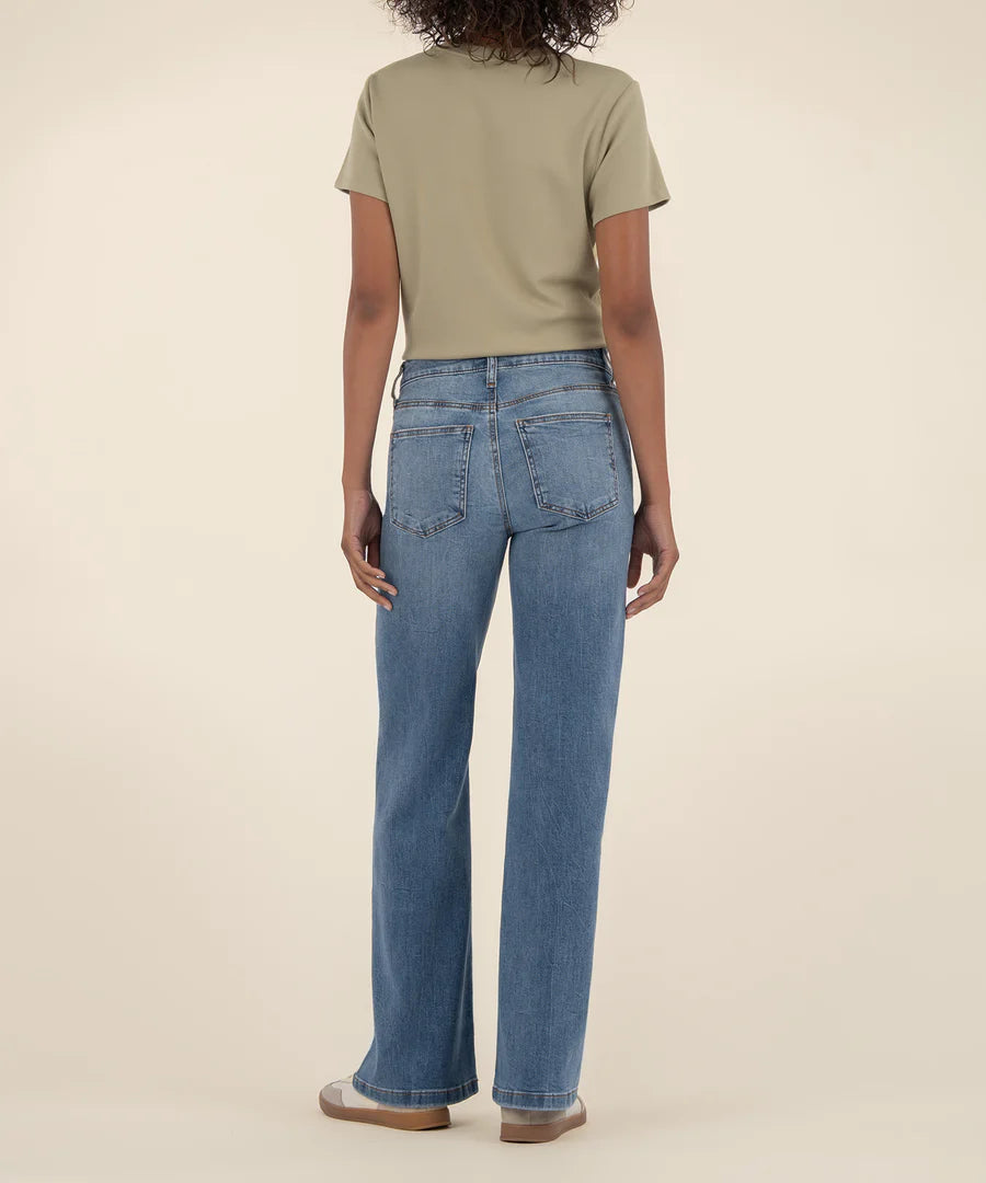 Kut Jean High Rise Wide Leg Jeans Ablaze