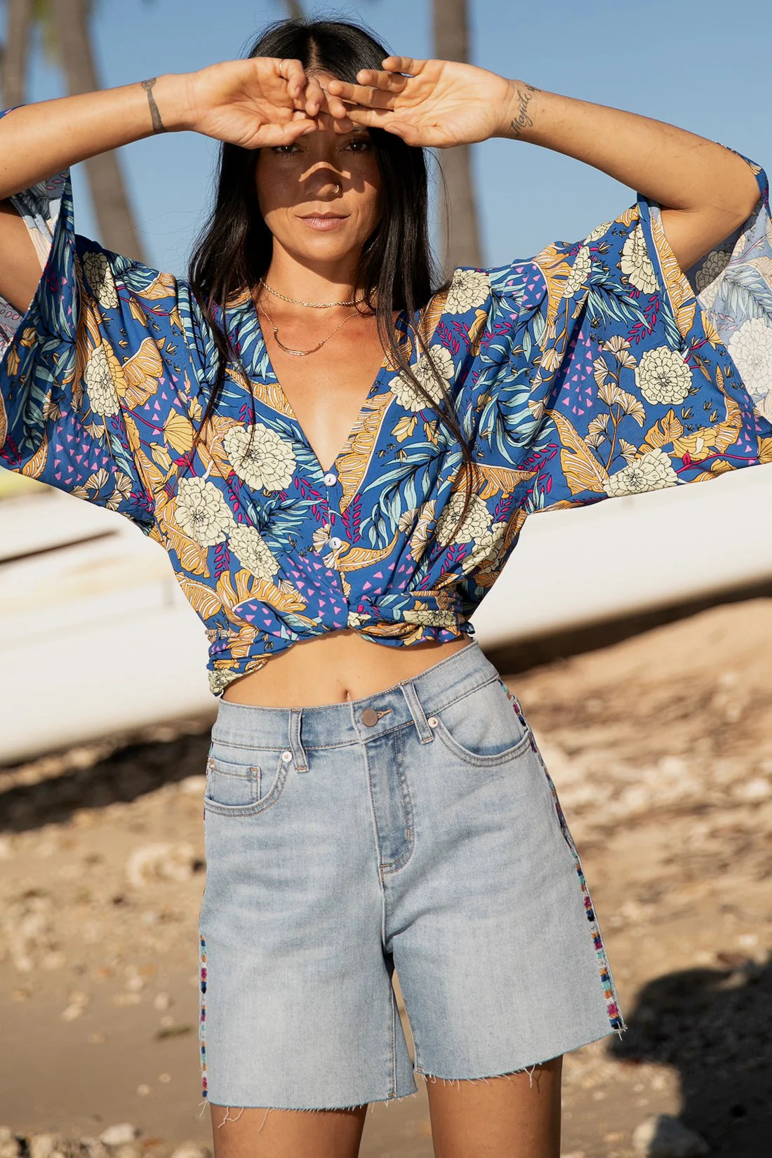 Tribal Girlfriend Embroidered Shorts