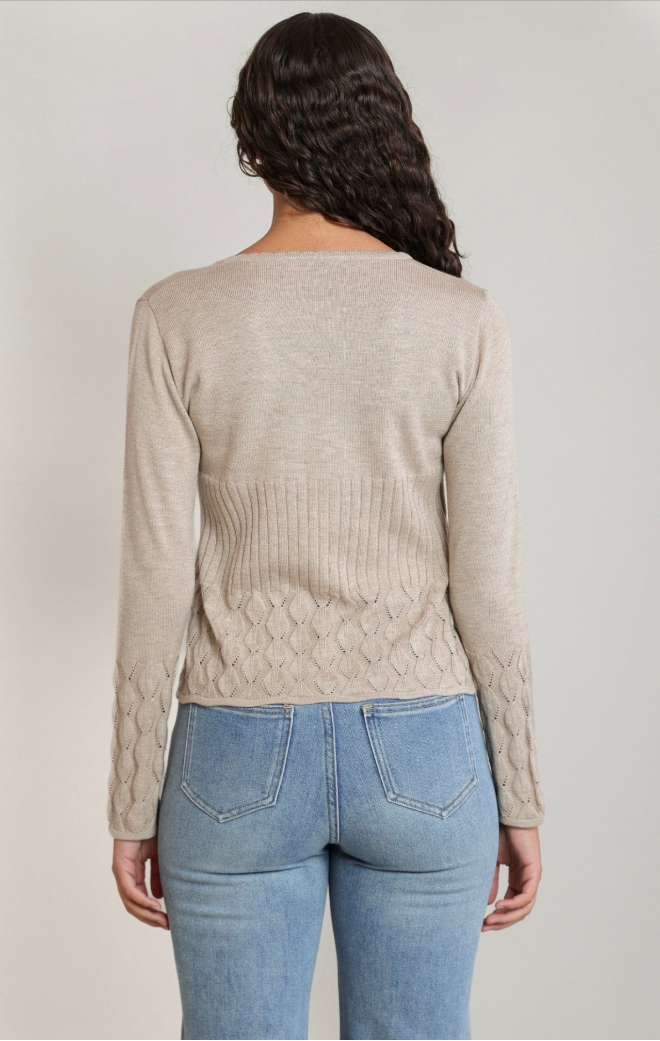 Dex Front Tie Cardigan Oatmeal