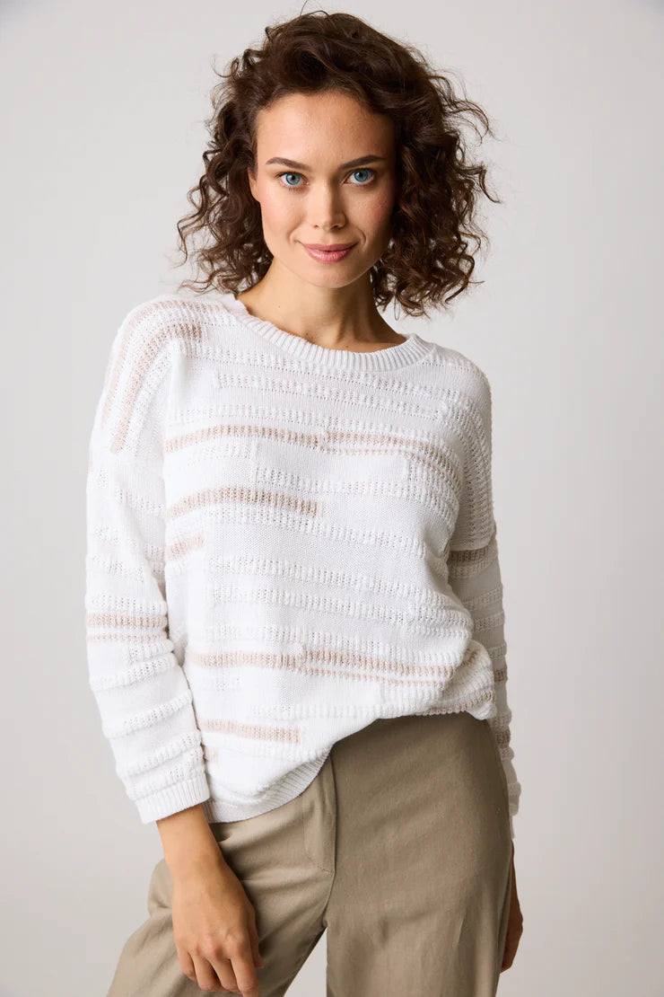 Parkhurst Abigail Stripe Sweater White