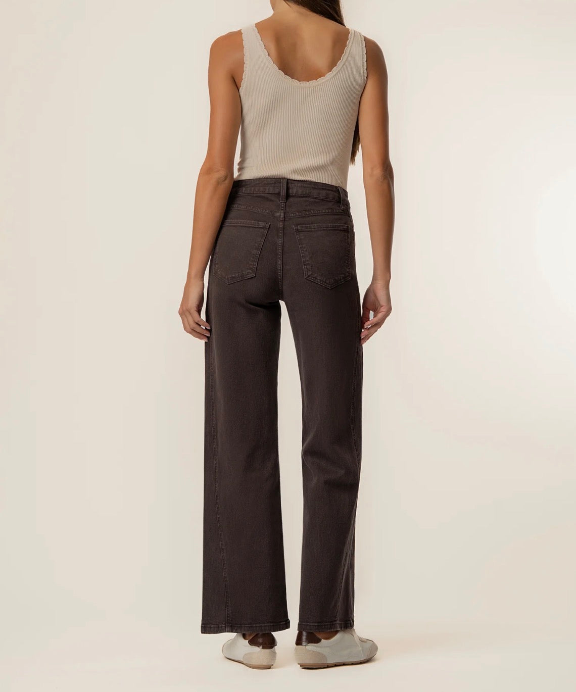 Kut Meg High Rise Wide Leg Jeans Chocolate