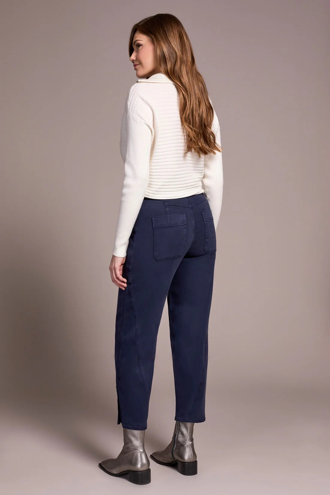 Tribal Twill Patch Pocket Crop Pants Sapphire