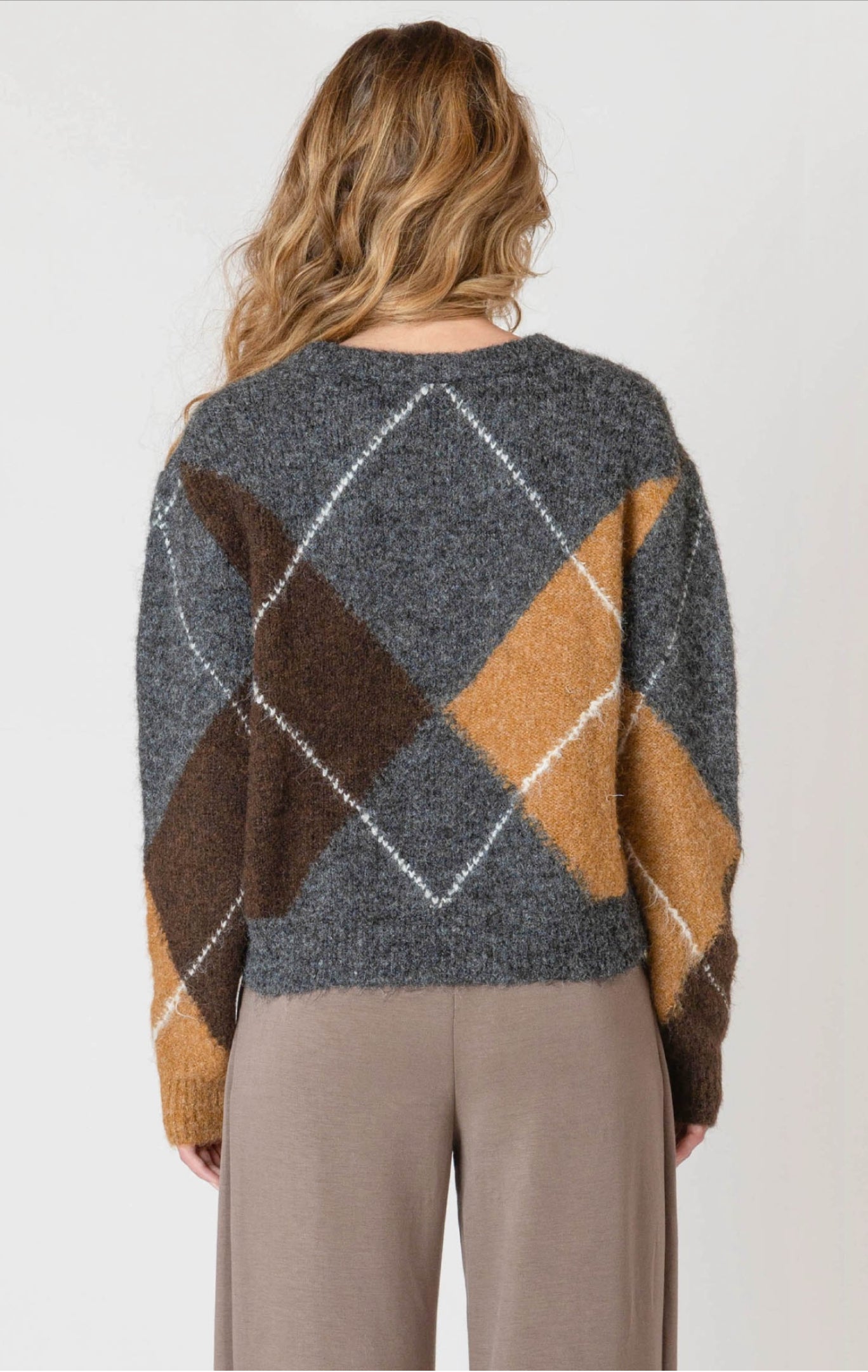 Room 34 V-Neck Patterned Sweater