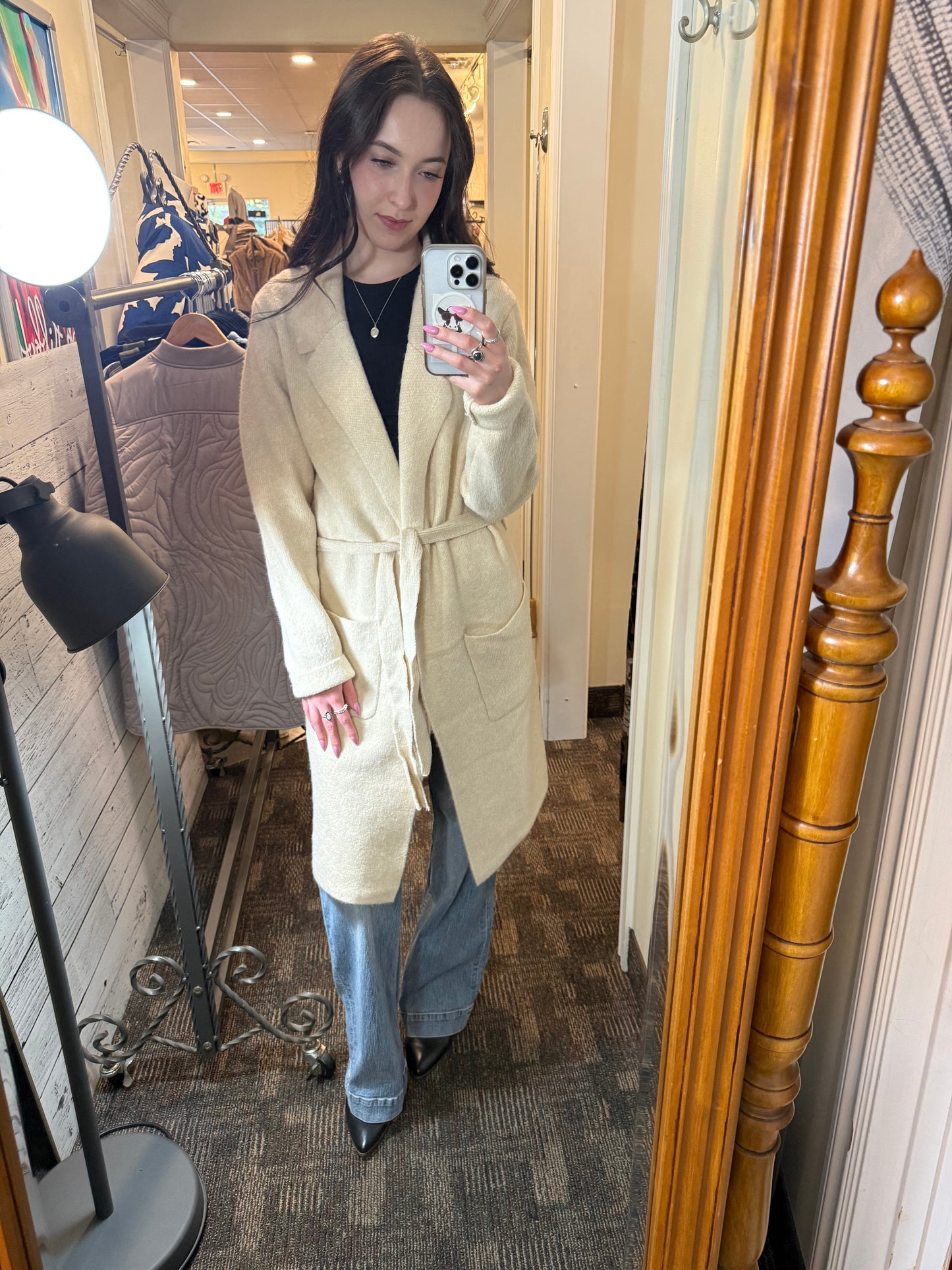 Esqualo Long Belted Coat Light Sand
