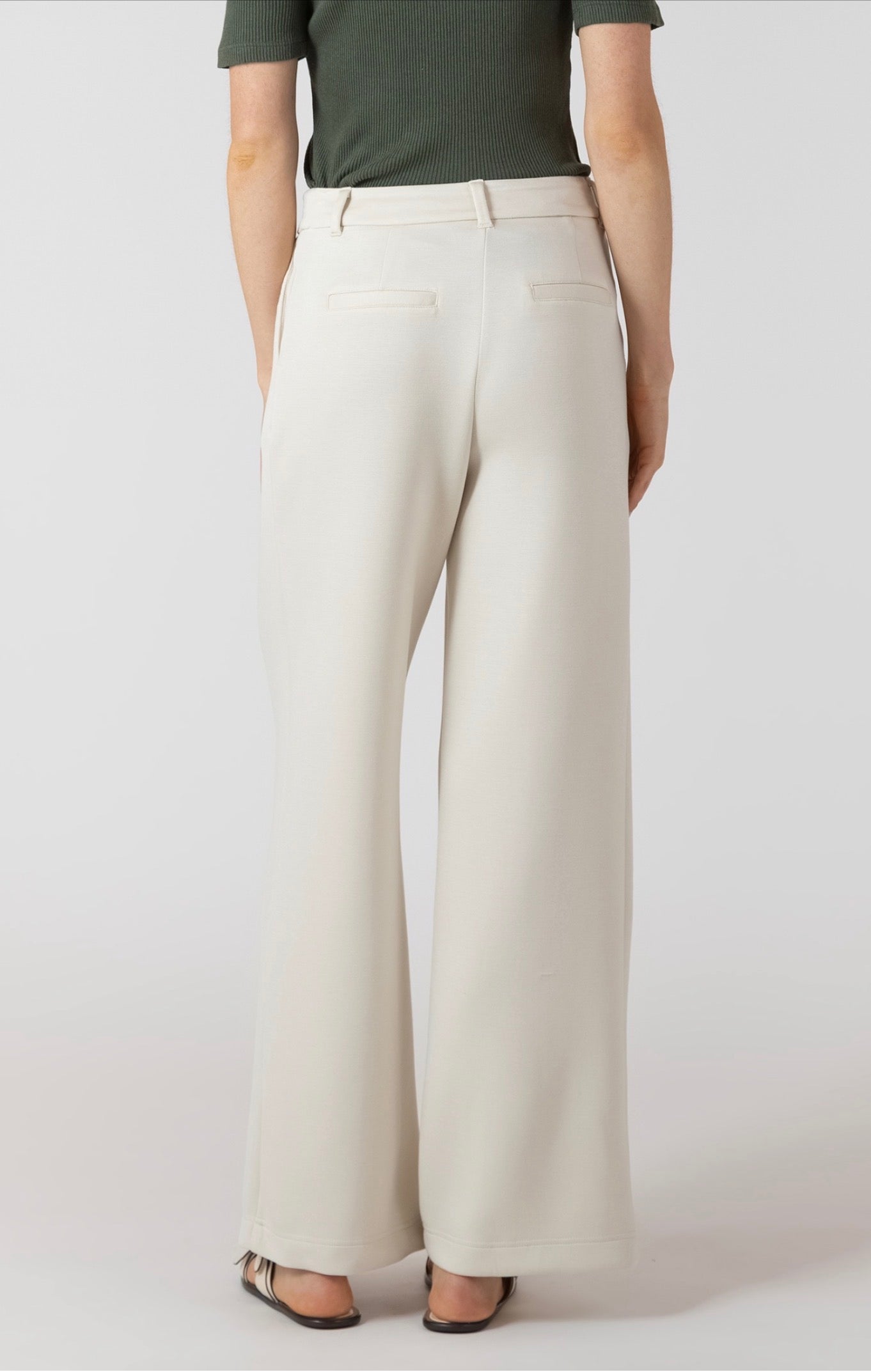 Room 34 Scuba Knit Trouser Matte Pearl