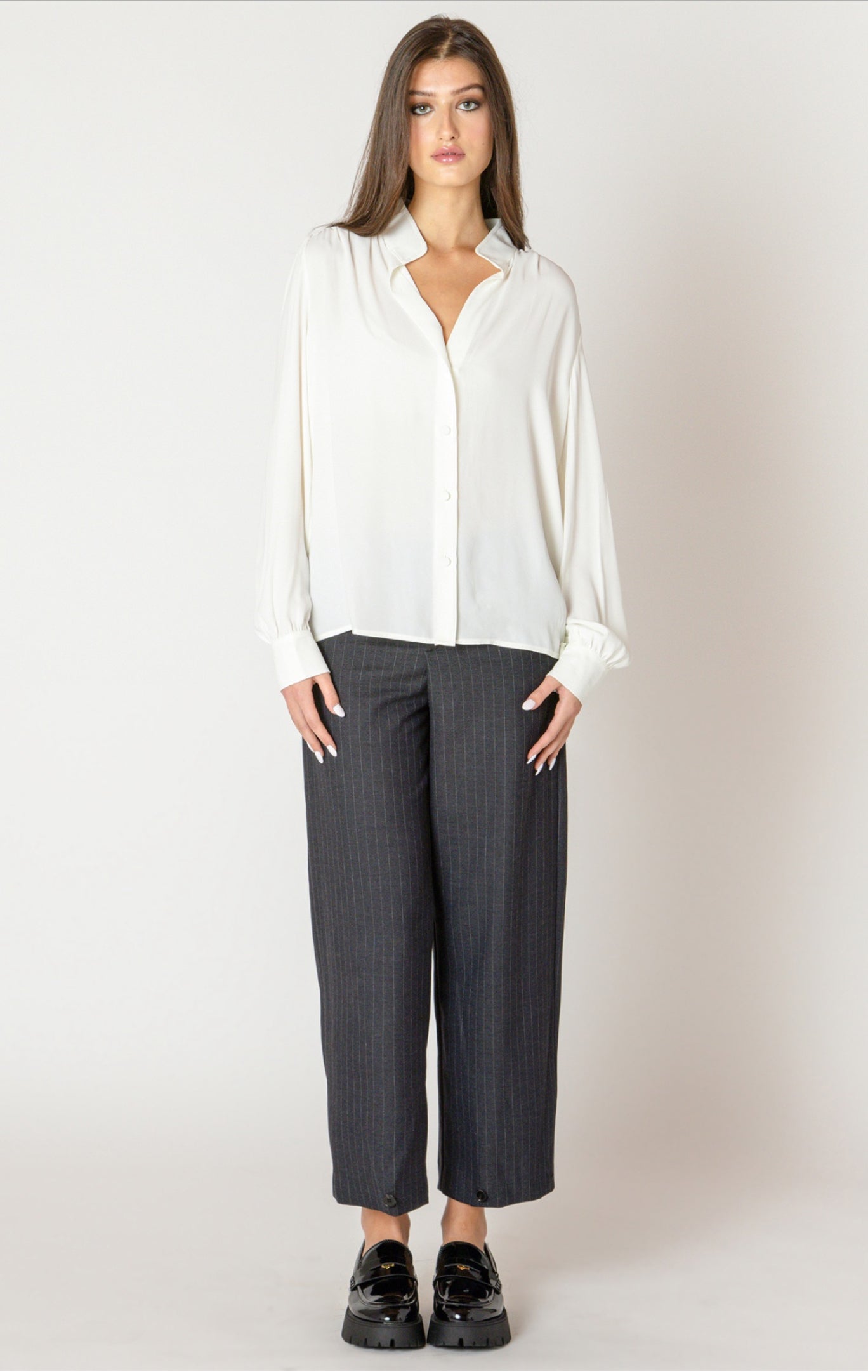 Black Tape Wide Leg Stripe Pant