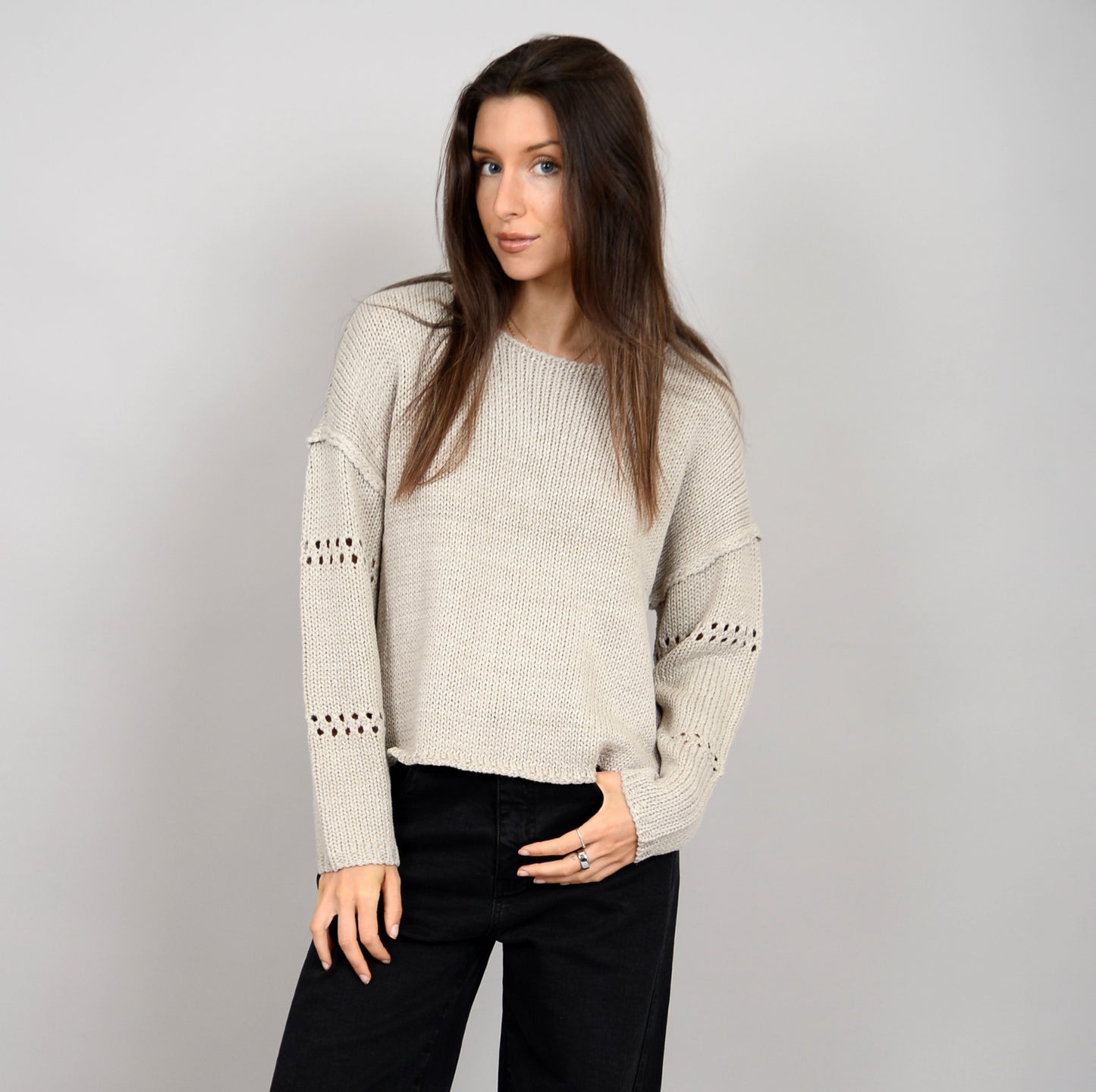 RD Style Arlo Boat Neck Sweater Sand