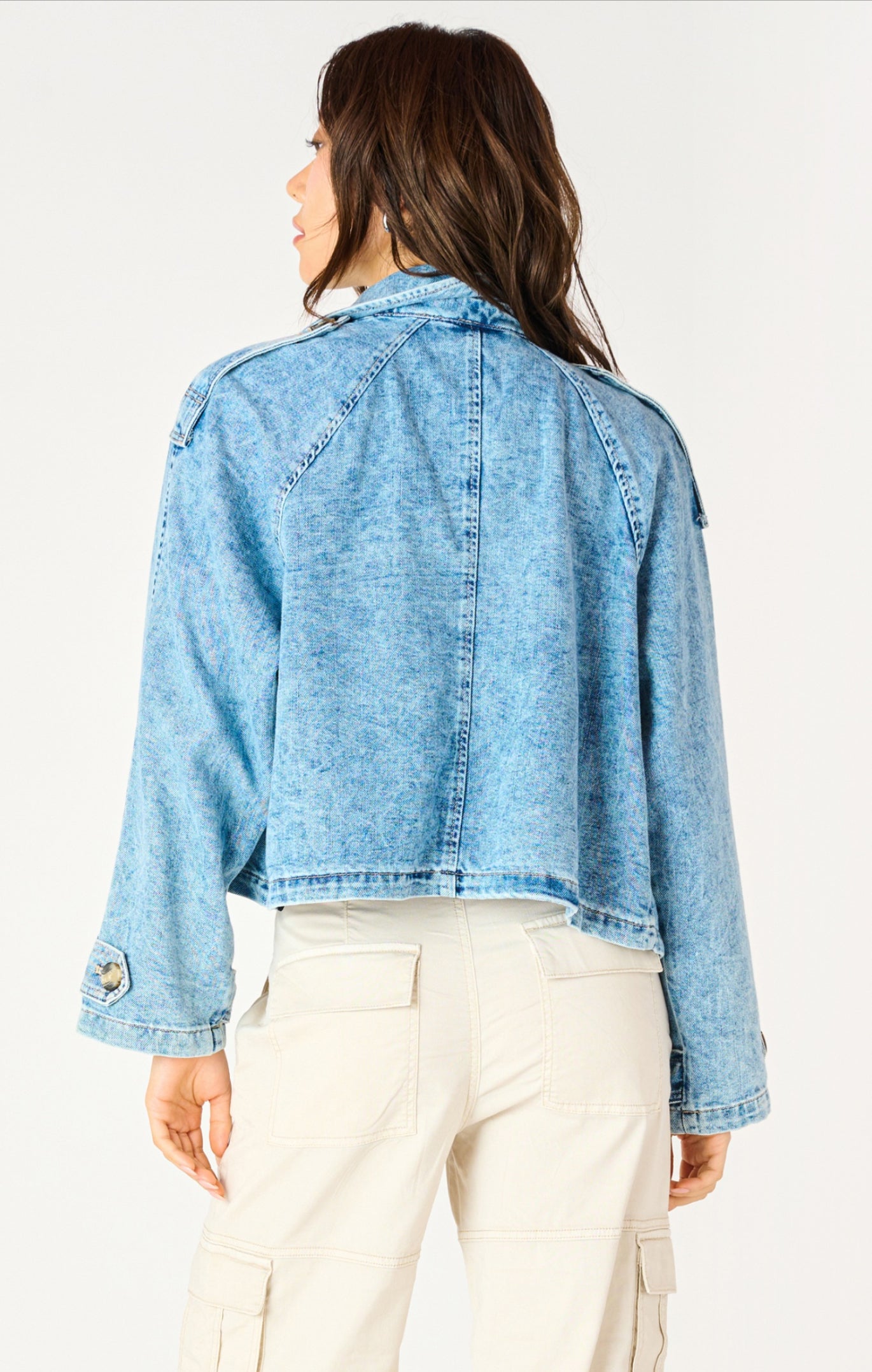 Dex Cropped Collared Jean Jacket