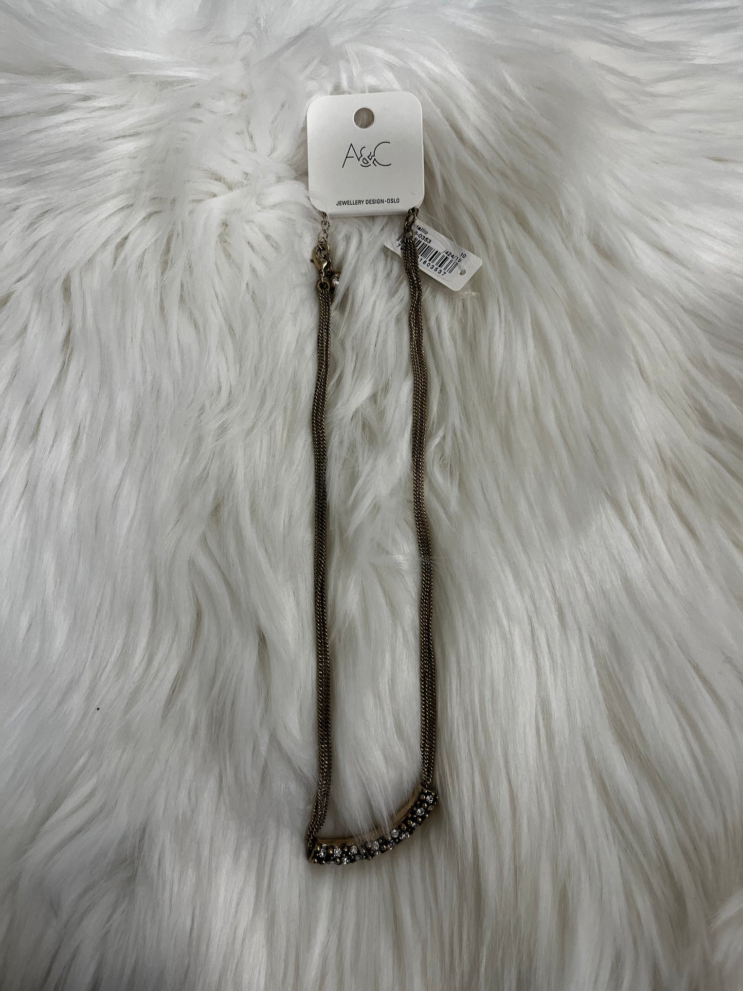 A&C Gold Tube Pendant Necklace