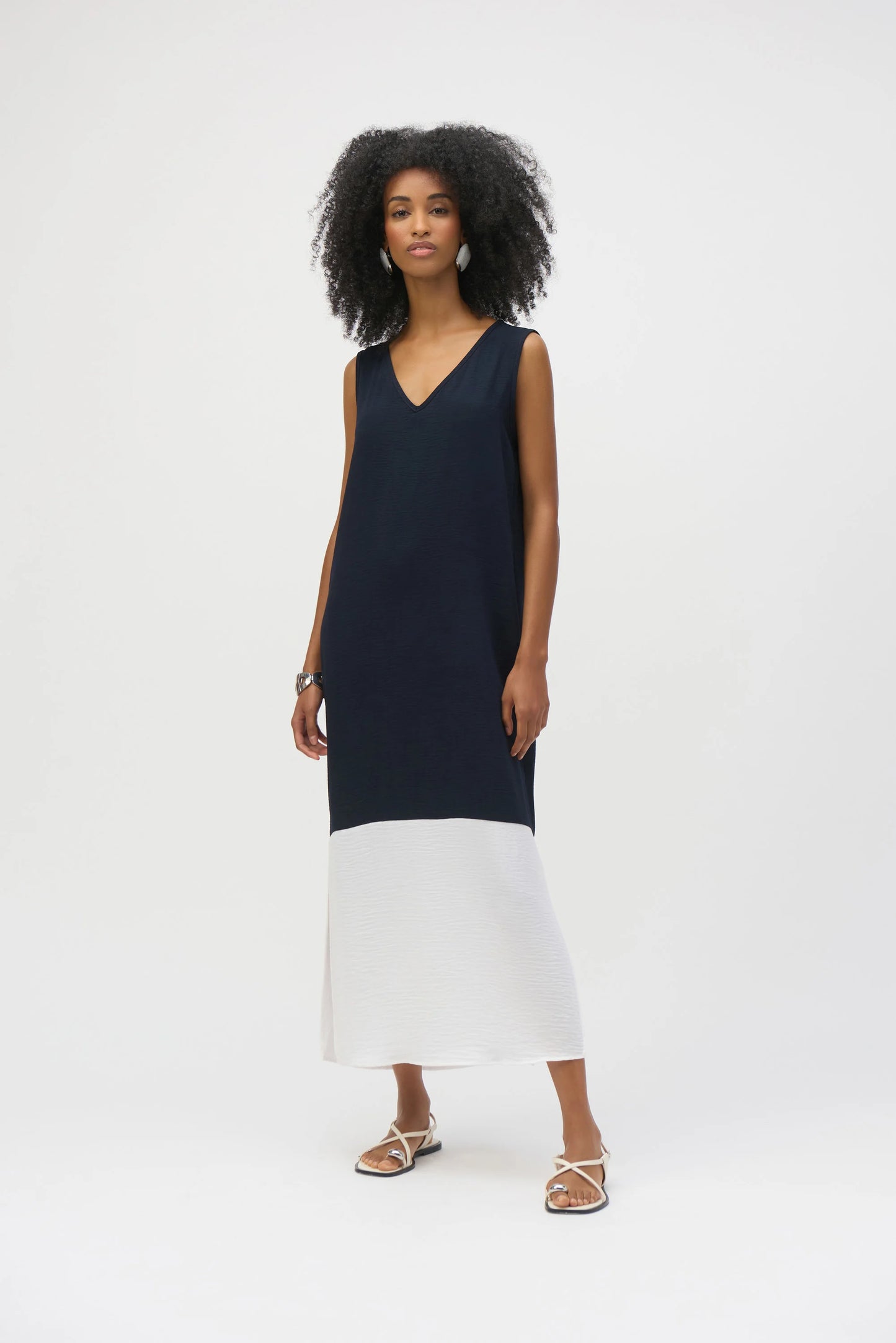 Gauze Color Block Straight Dress
252030