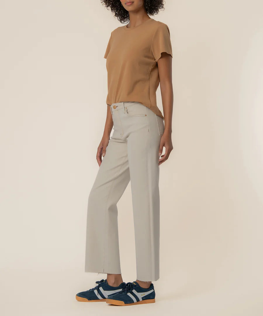 Kut Charlotte High Rise Wide Leg Jeans Ecru