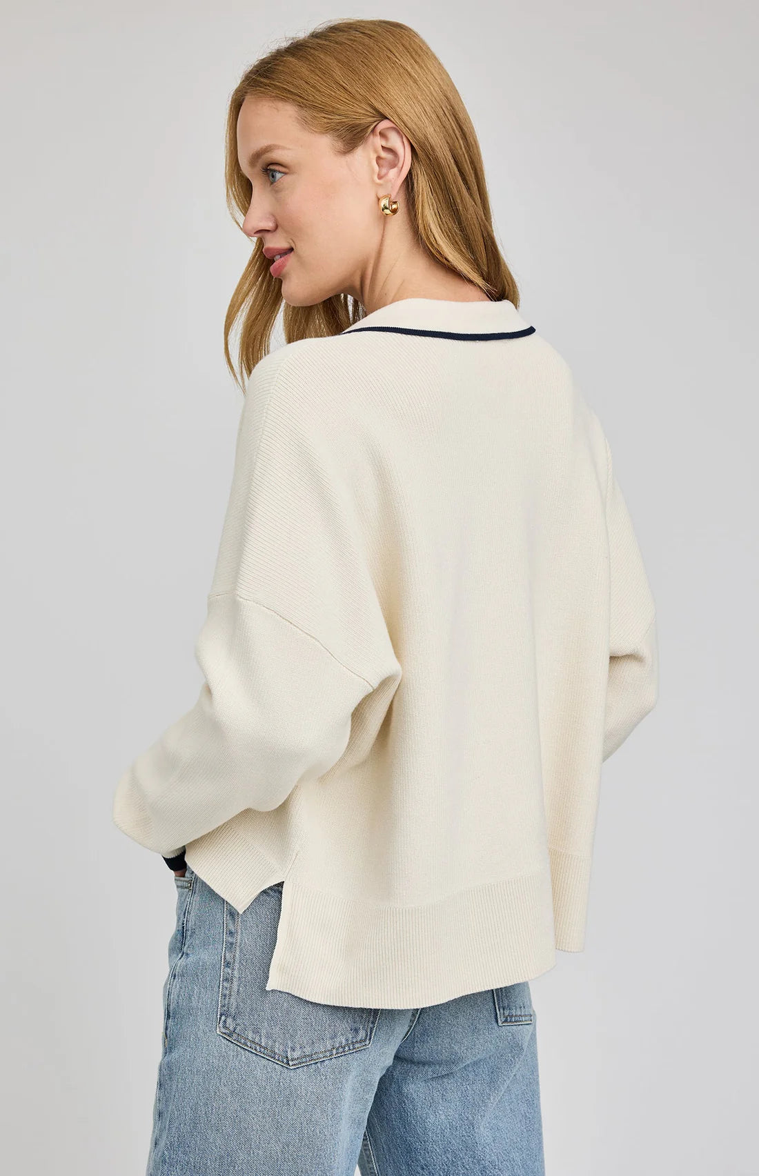 Gentle Fawn Tristan V-Neck Sweater Cream