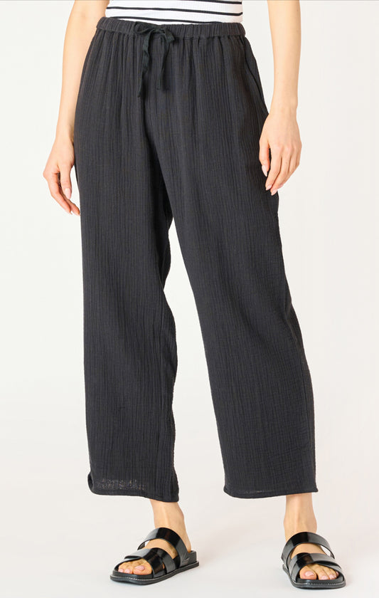 Dex Textured Tie Pants Black