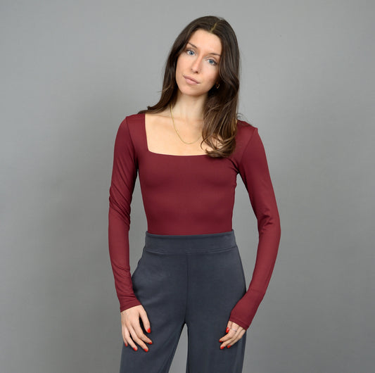 Second Skin Stacy Bodysuit Oxblood