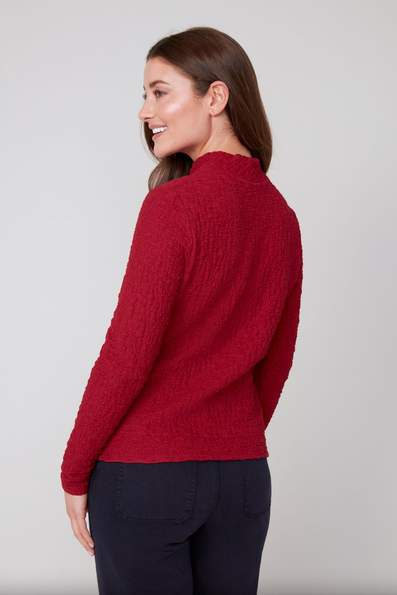 Renuar Textured Turtleneck Top Porto