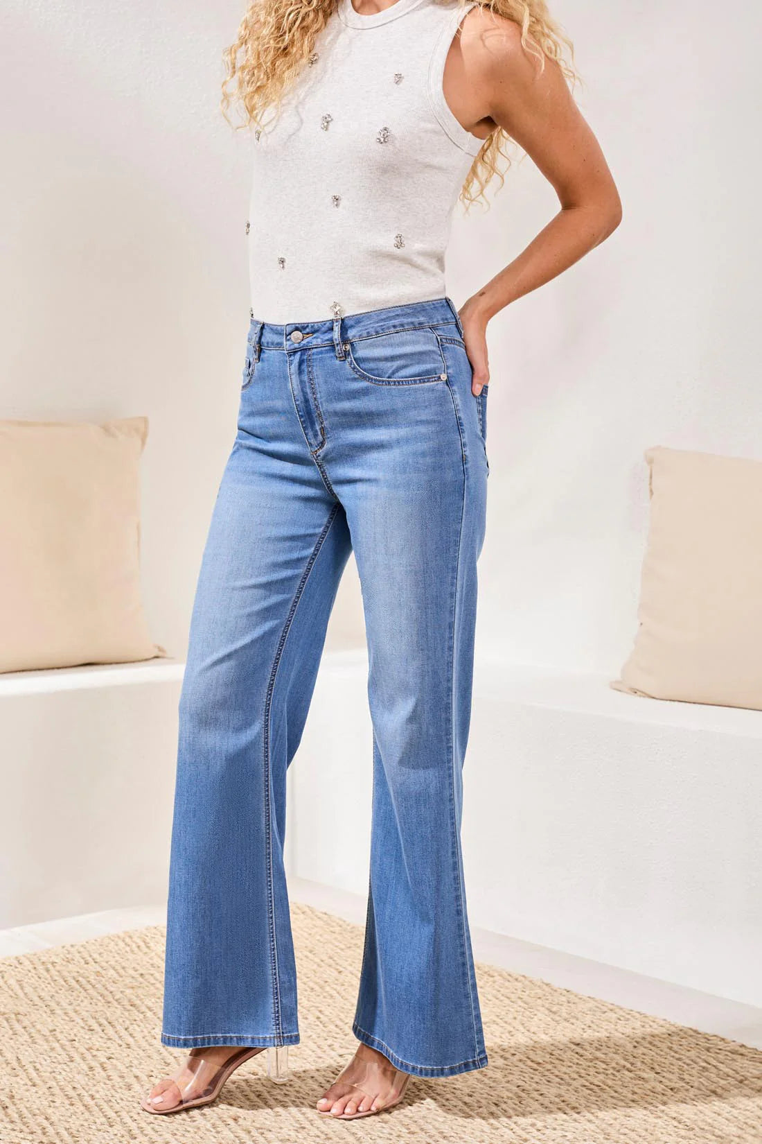 Tribal Brooke Palazzo Stretch Jeans