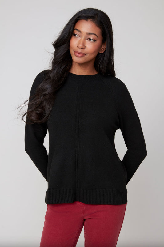 Renuar Round Neck Knit Sweater Black