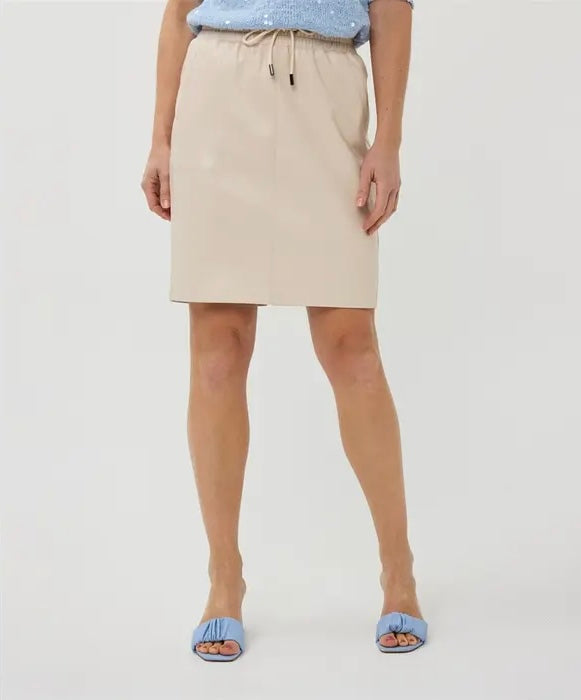 Esqualo Faux Leather Skirt Sand