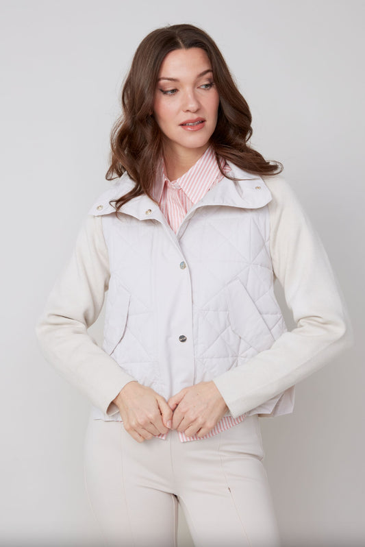 Renuar Cropped Woven Jacket Oyster