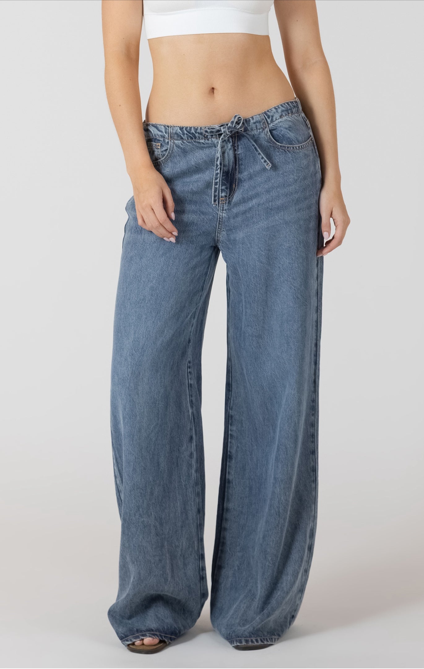 Dex Drawstring Waist Denim Pants
