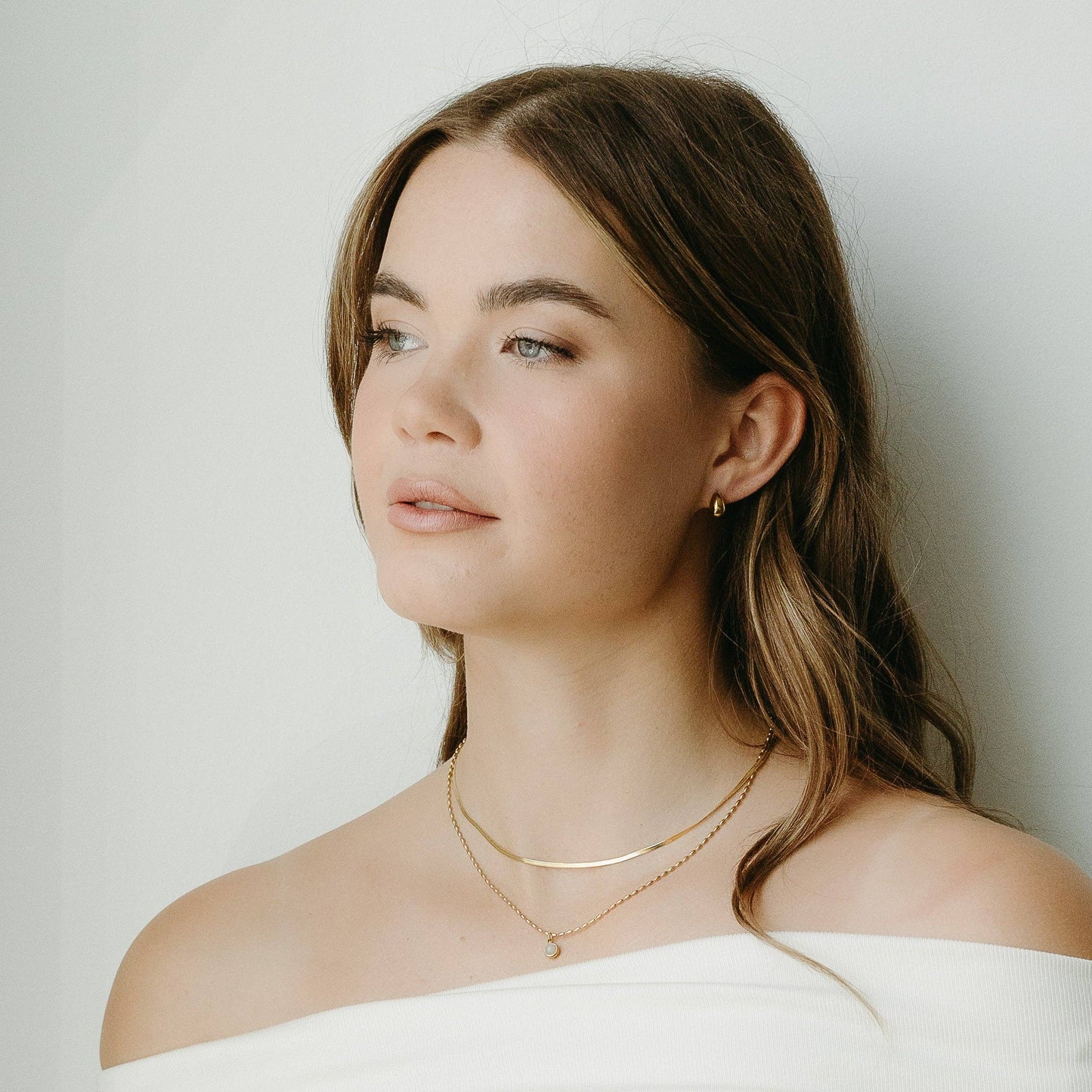 Petite Gold Jewelry Opal Necklace
