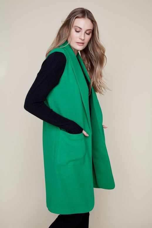 Renuar Brushed Knit Vest Bright Emerald