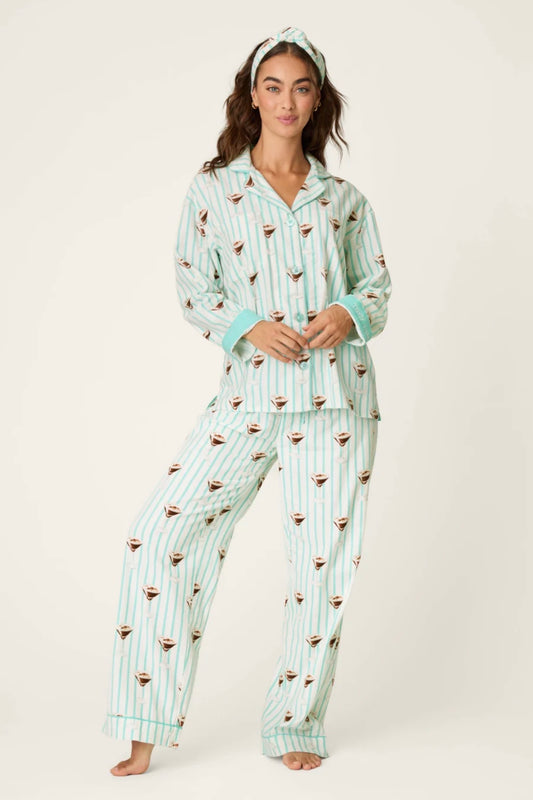 PJ Salvage Tipsy Time Flannel Pj Set