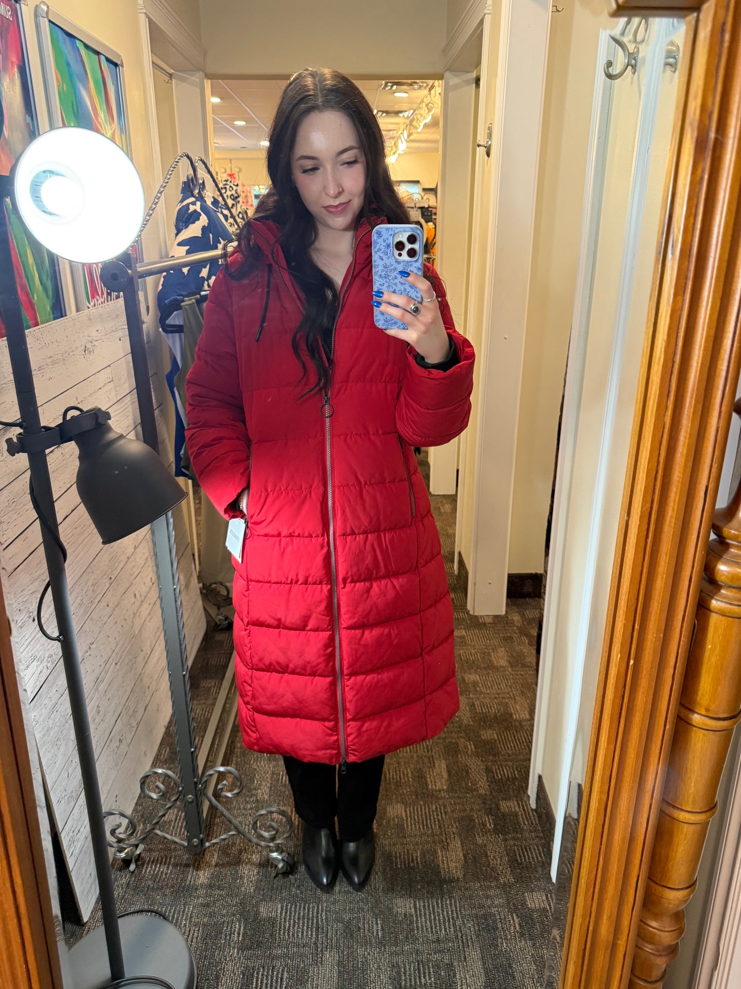 Frandsen Long Puffer Jacket Red