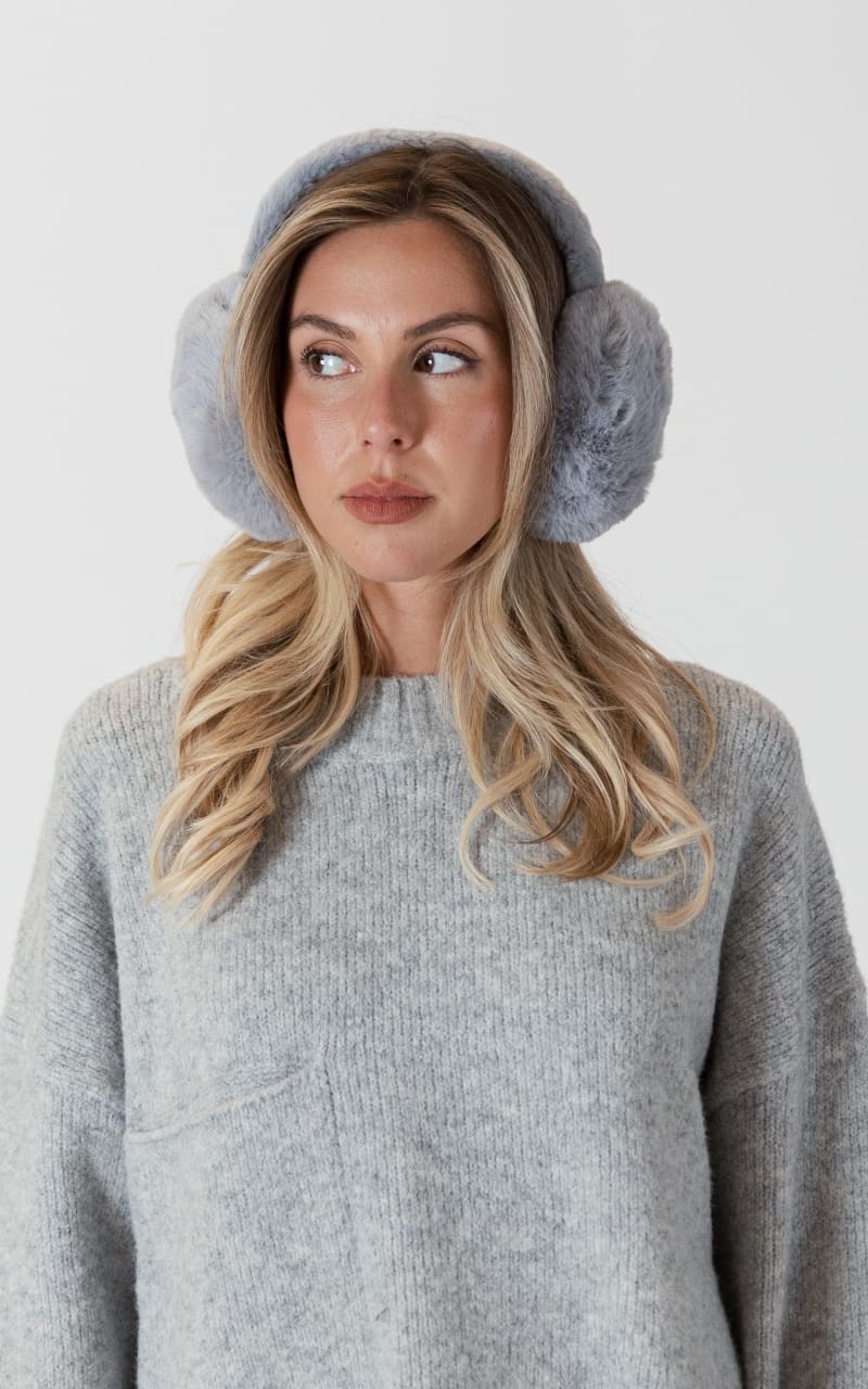 Lyla & Luxe Fuzzy Earmuffs Grey